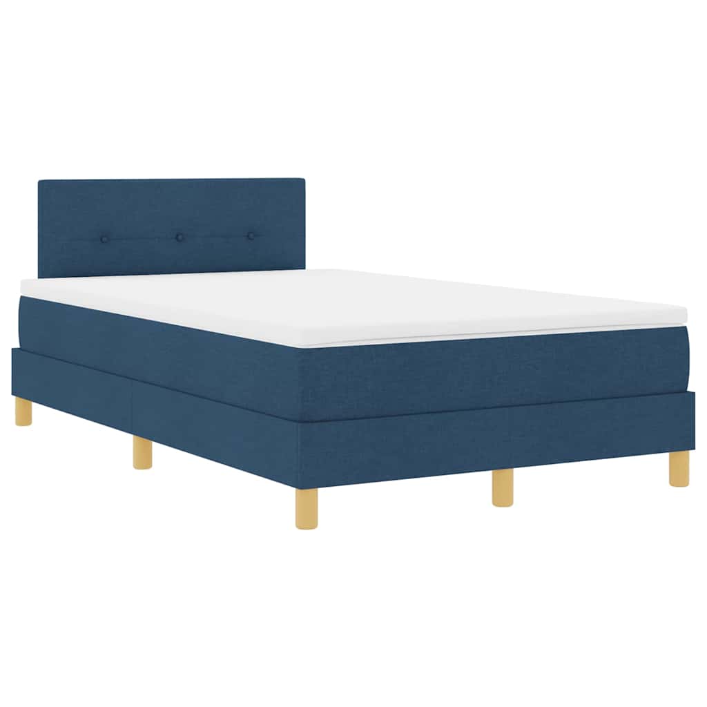 Lit boxspring avec matelas avec matelas Bleu 120 x 200 cm tissu - XIOS