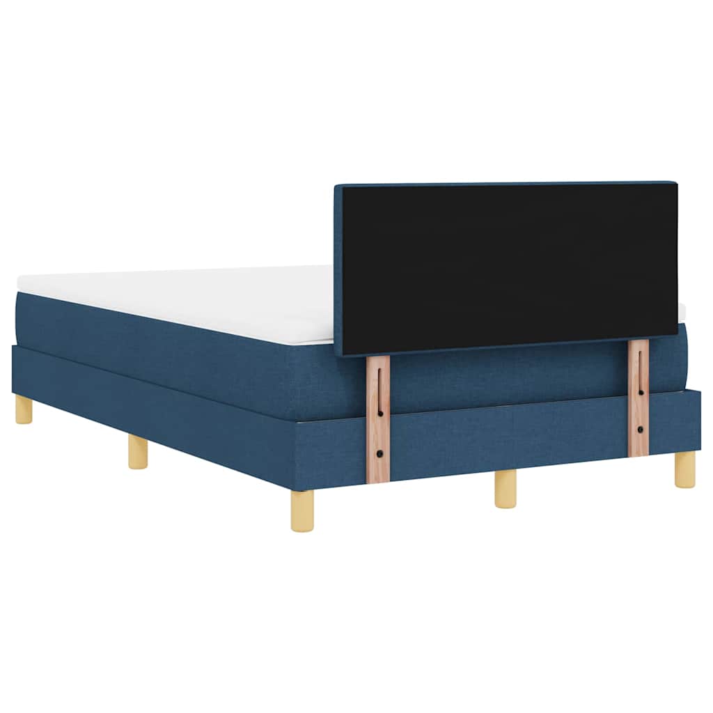 Lit à ressorts avec coussin Bleu 120 x 200 cm tissu