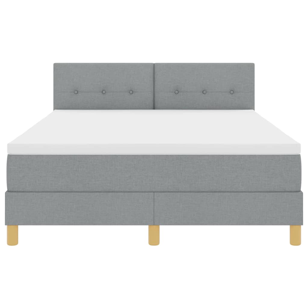 Lit à ressorts avec coussin Gris clair 140 x 190 cm tissu - XIOS