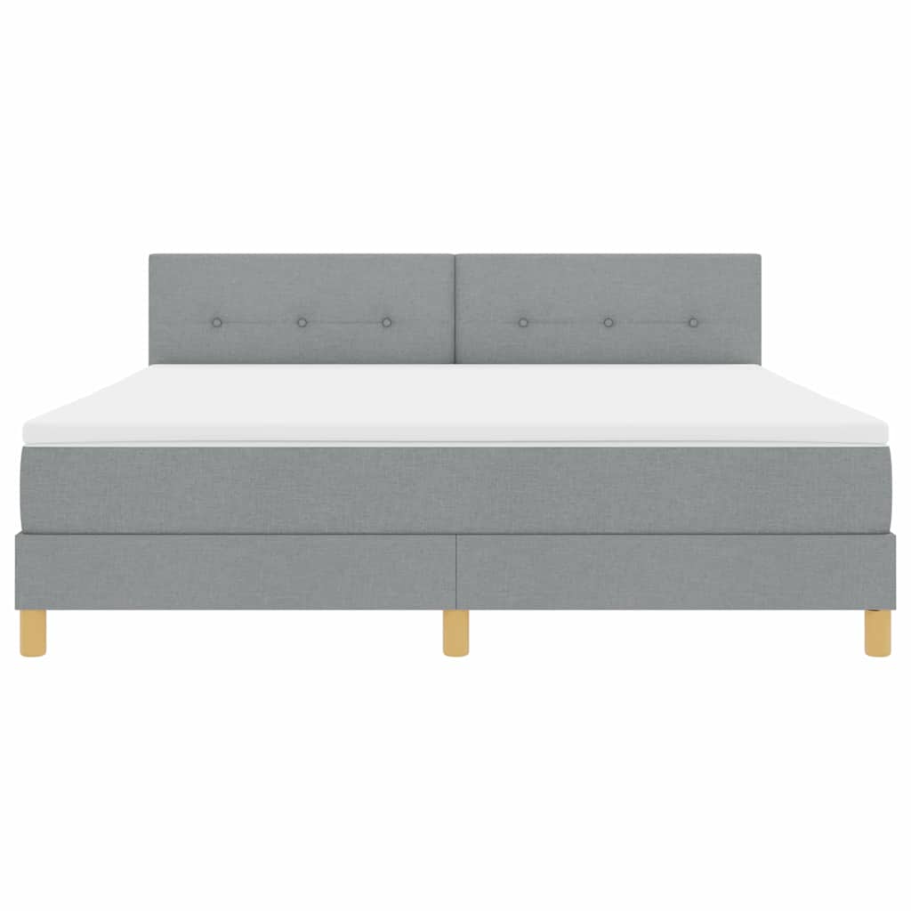 Lit à ressorts avec coussin Gris clair 180 x 200 cm tissu - XIOS