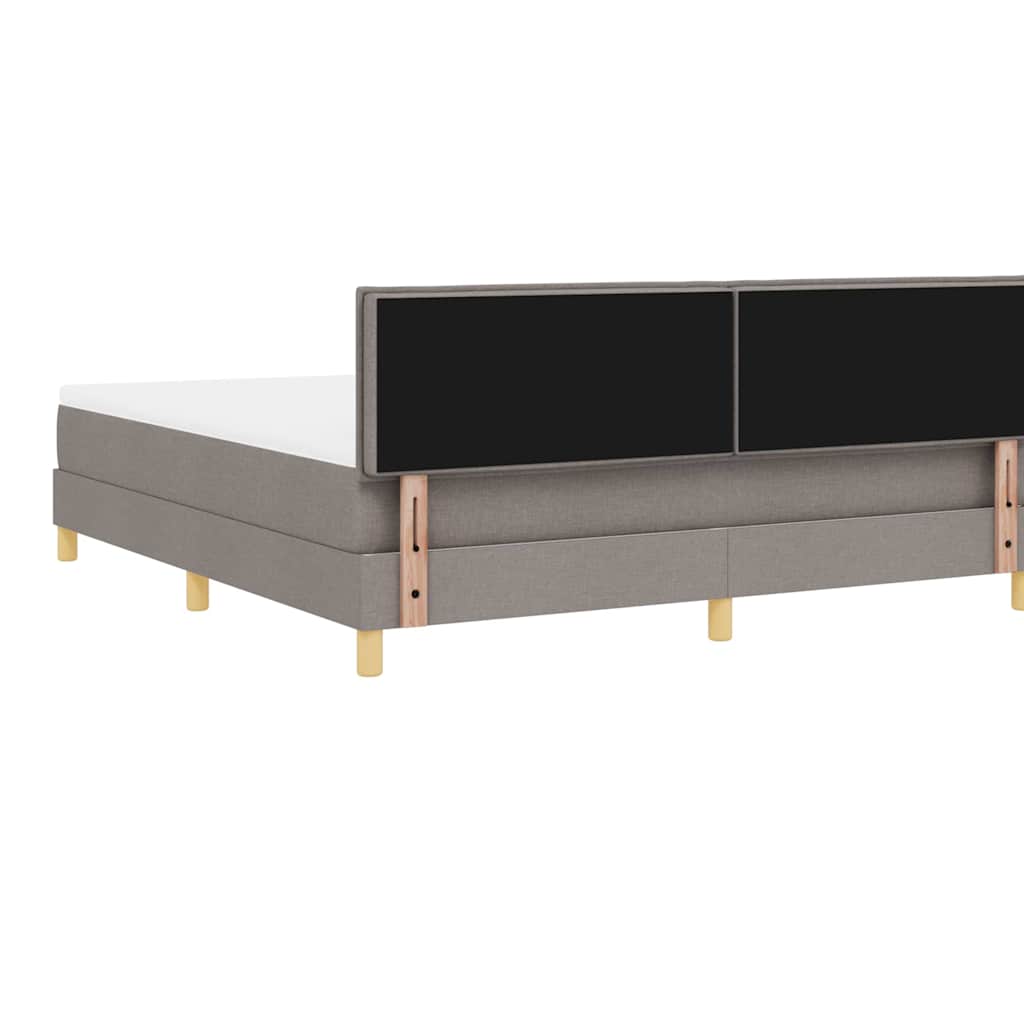 Lit à ressorts avec coussin Taupe 180 x 200 cm tissu