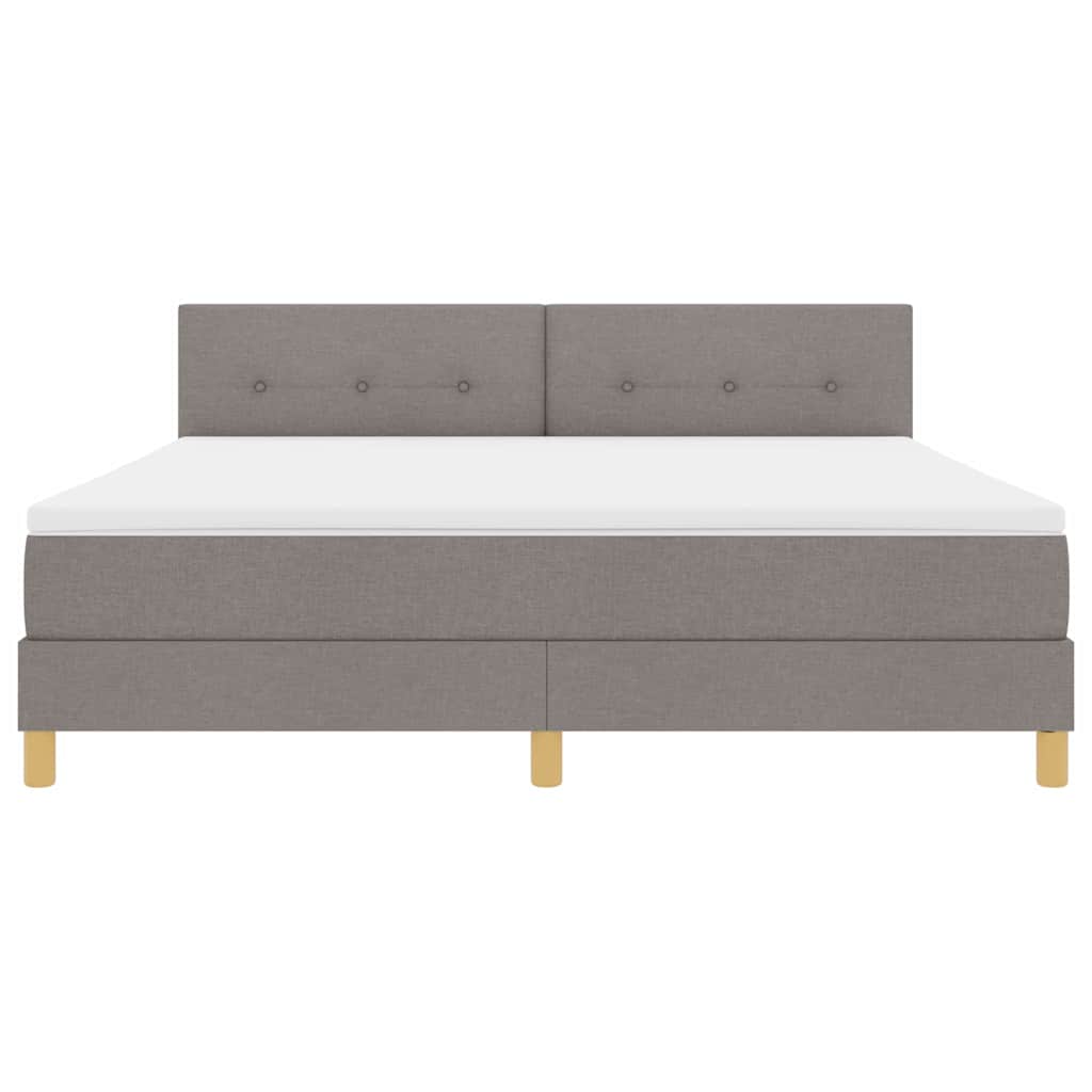 Lit à ressorts avec coussin Taupe 180 x 200 cm tissu