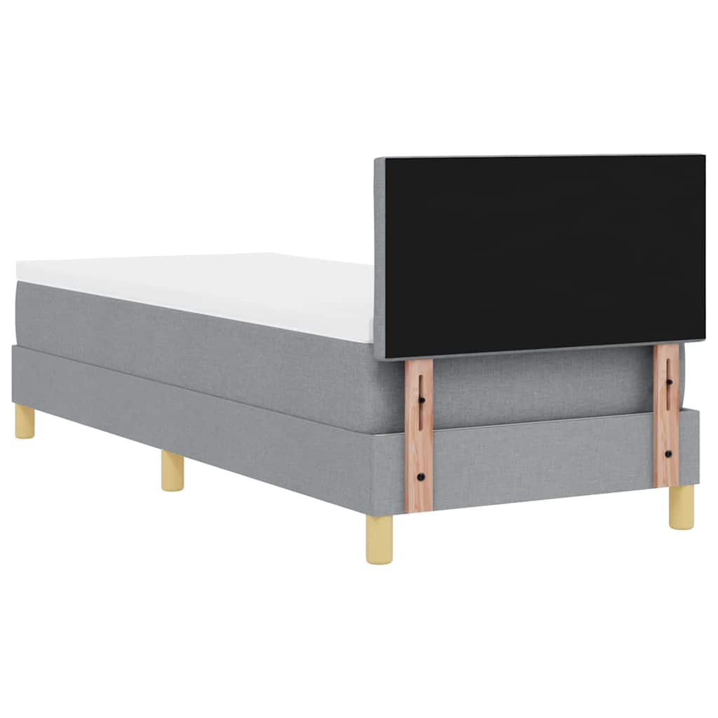 Lit à ressorts avec coussin Gris clair 80 x 200 cm tissu - XIOS