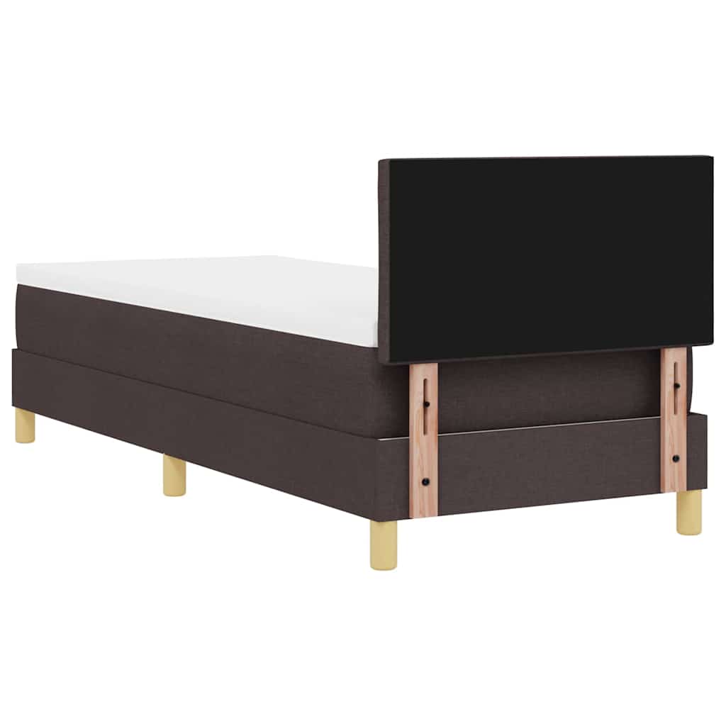 Lit à ressorts avec coussin Marron foncé 80 x 200 cm tissu - XIOS