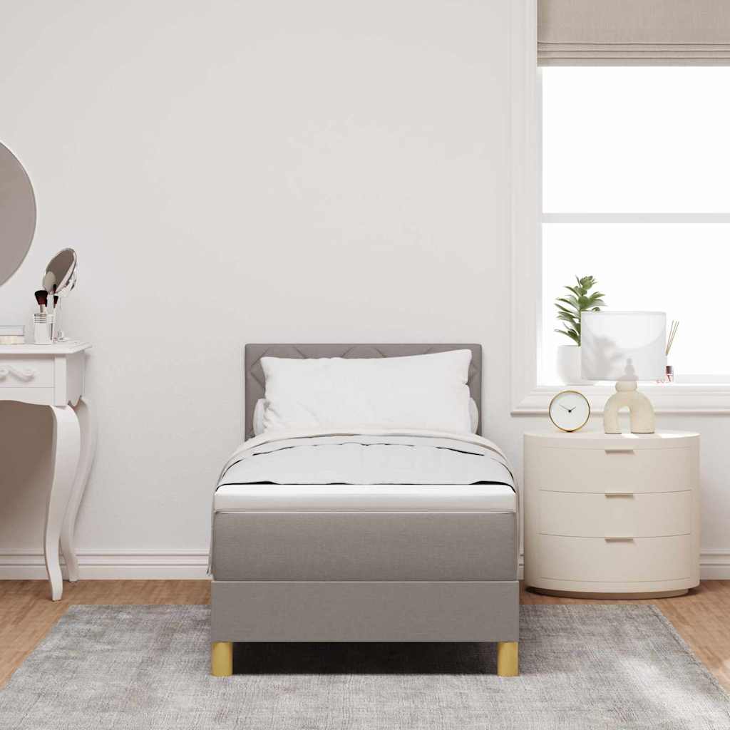 Lit à ressorts avec coussin Taupe 80 x 200 cm tissu - XIOS