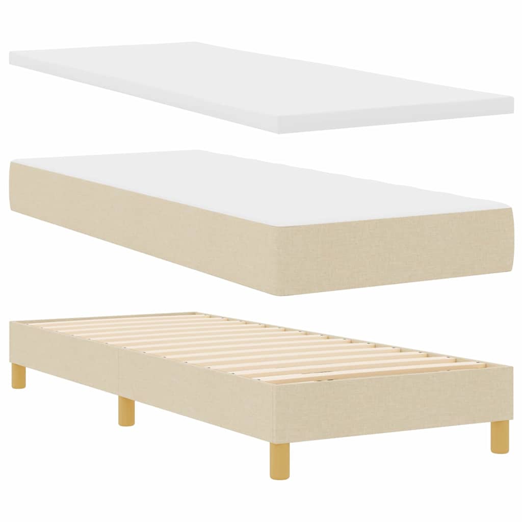 Lit à ressorts avec coussin Crème 80 x 200 cm tissu - XIOS