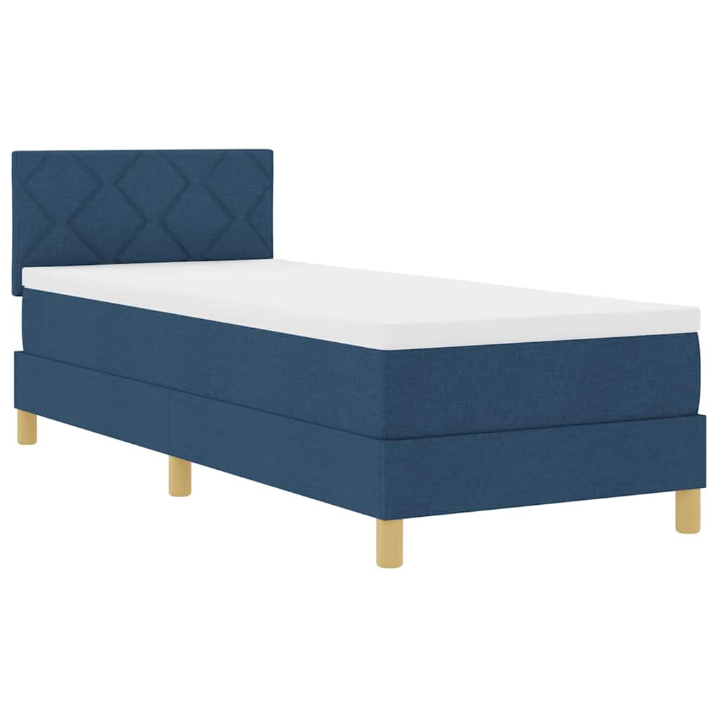 Lit à ressorts avec coussin Bleu 80 x 200 cm tissu - XIOS