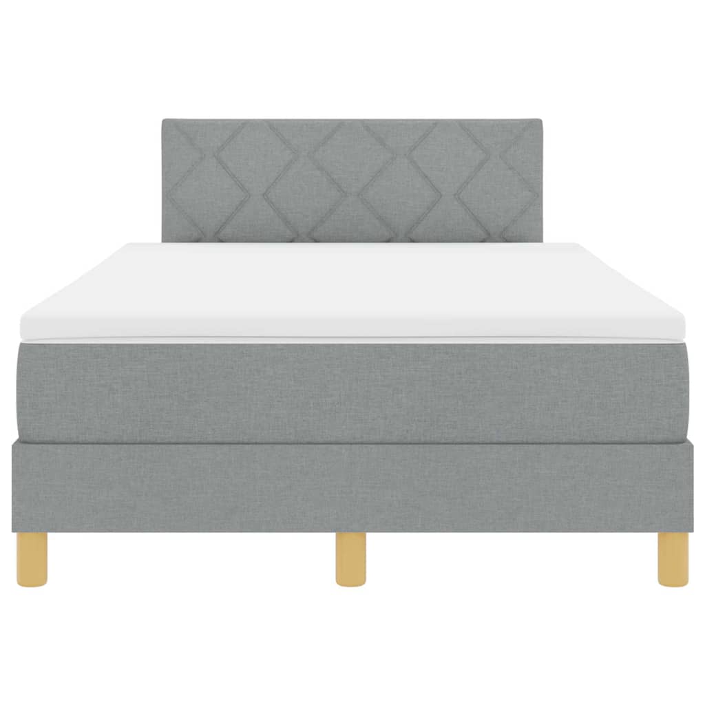 Lit boxspring avec matelas Gris clair 120 x 190 cm tissu - XIOS