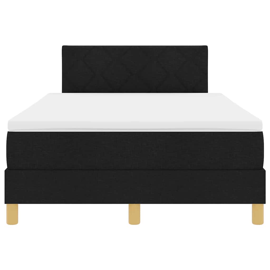 Lit boxspring avec matelas avec matelas Noir 120 x 190 cm tissu - XIOS