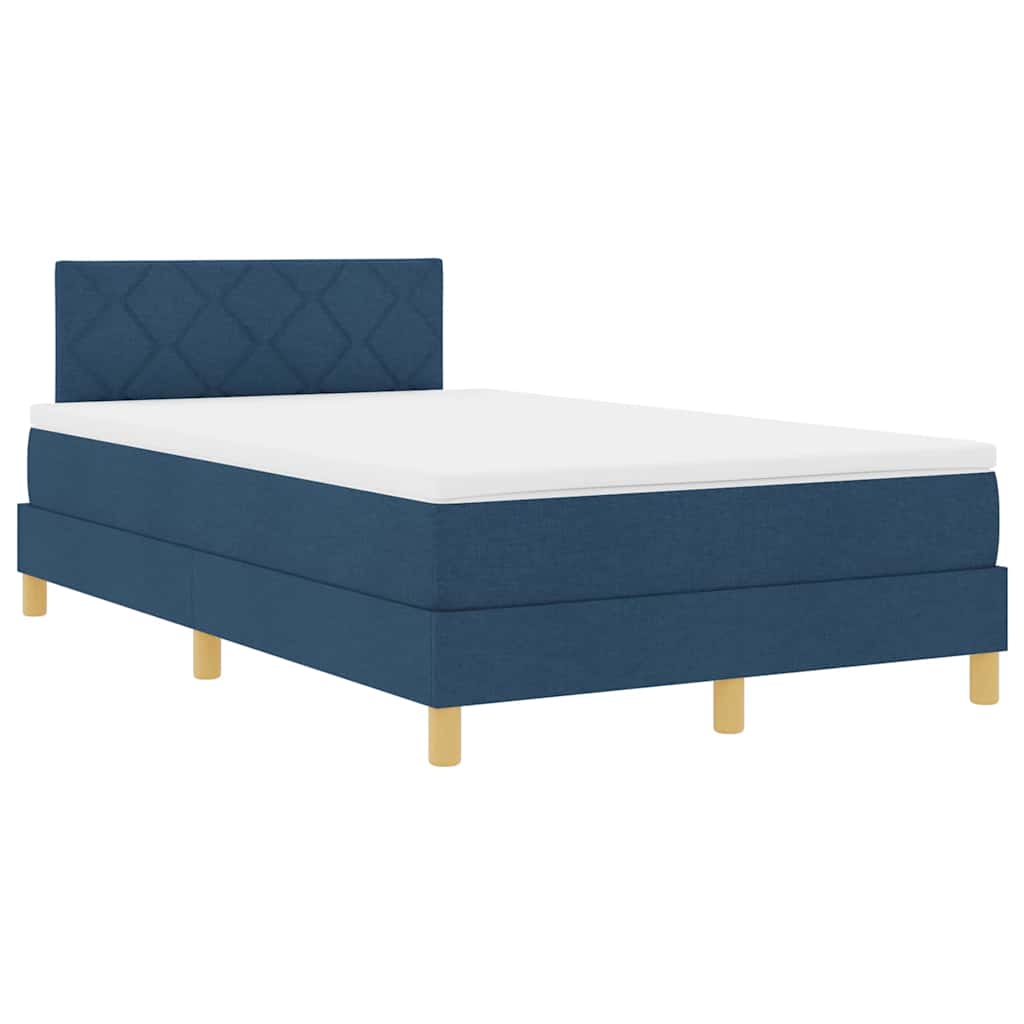 Lit boxspring avec matelas avec matelas Bleu 120 x 190 cm tissu - XIOS