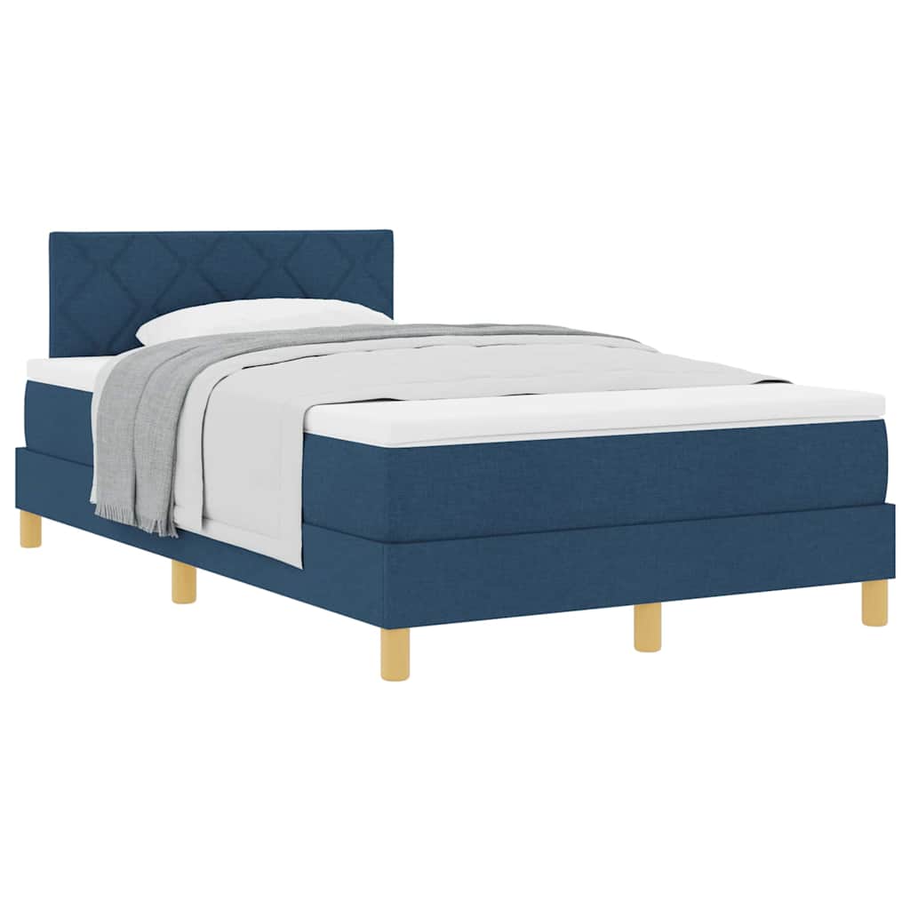 Lit boxspring avec matelas avec matelas Bleu 120 x 190 cm tissu - XIOS