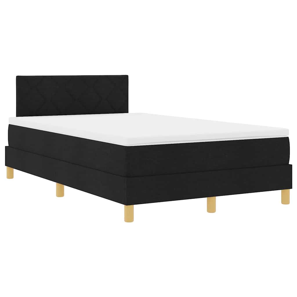 Lit boxspring avec matelas avec matelas Noir 120 x 200 cm tissu - XIOS