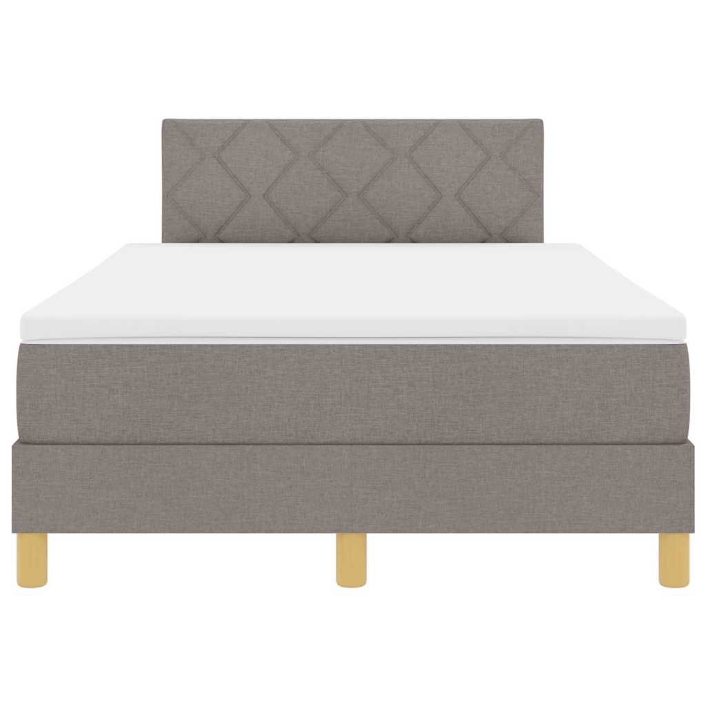 Lit boxspring avec matelas Taupe 120 x 200 cm tissu - XIOS
