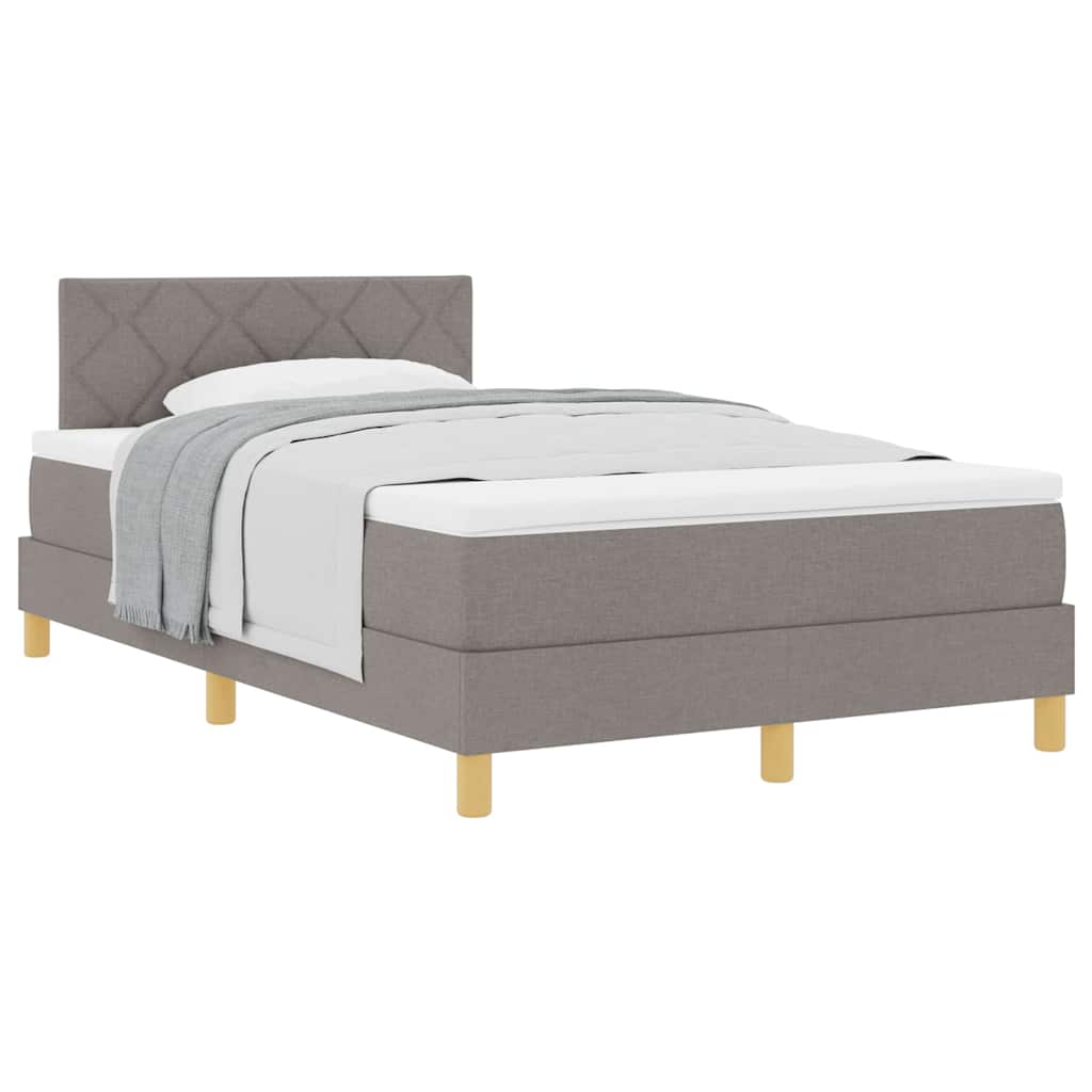 Lit boxspring avec matelas Taupe 120 x 200 cm tissu - XIOS