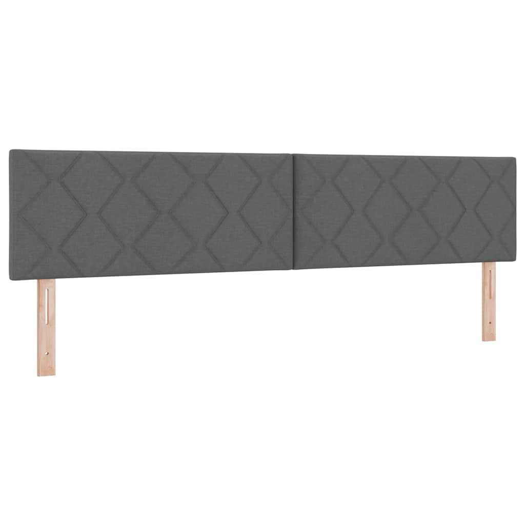 Lit à ressorts avec coussin Gris foncé 200 x 200 cm tissu