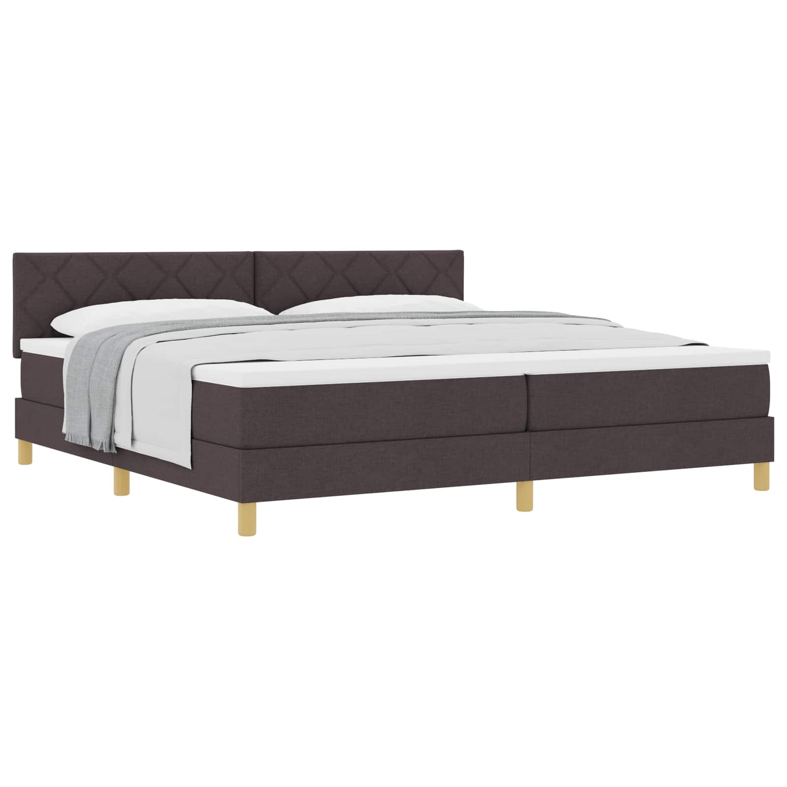 Lit à ressorts avec coussin Marron foncé 200 x 200 cm tissu - XIOS