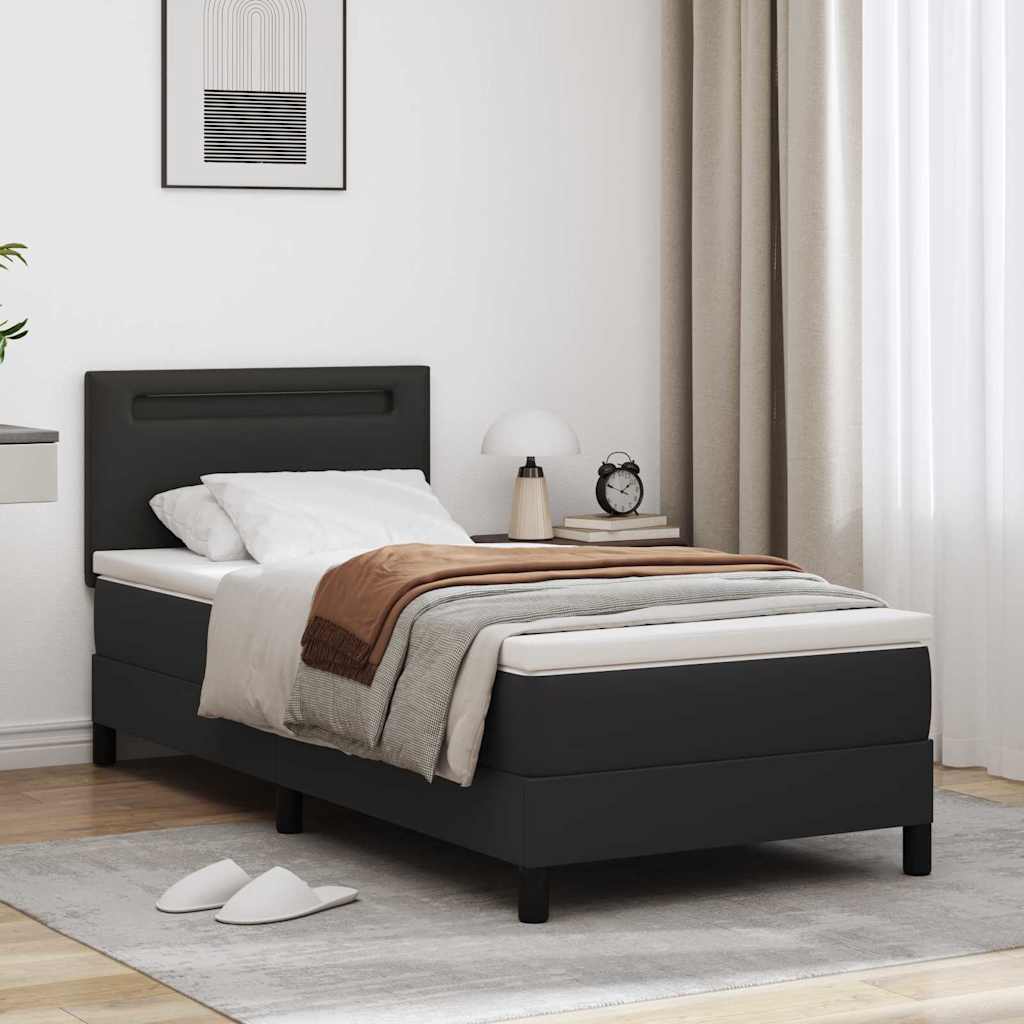 Cadre de lit avec matelas Noir 90 x 190 cm Faux cuir - XIOS