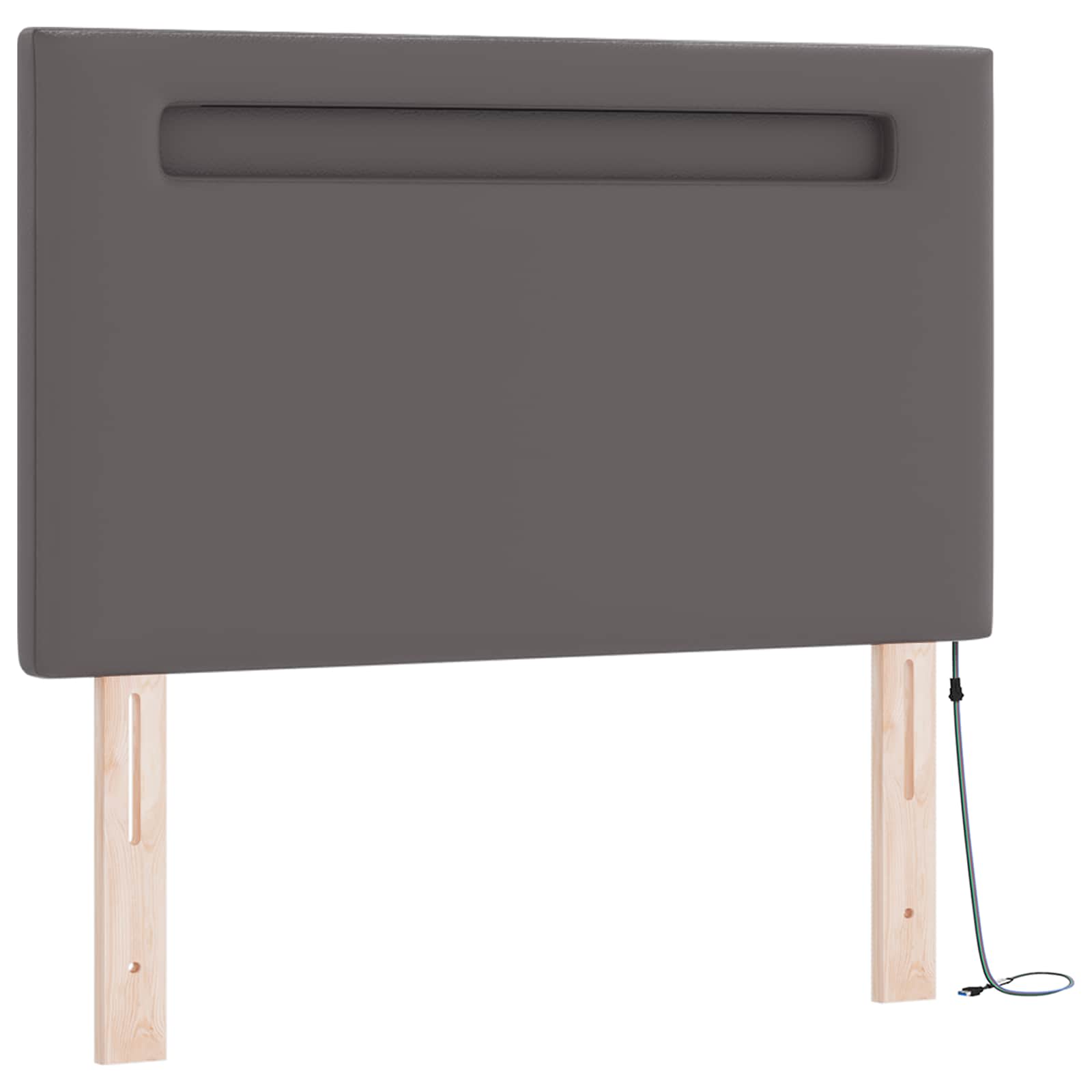 Lit à ressorts avec matelas Gris 90 x 190 cm Simili cuir - XIOS