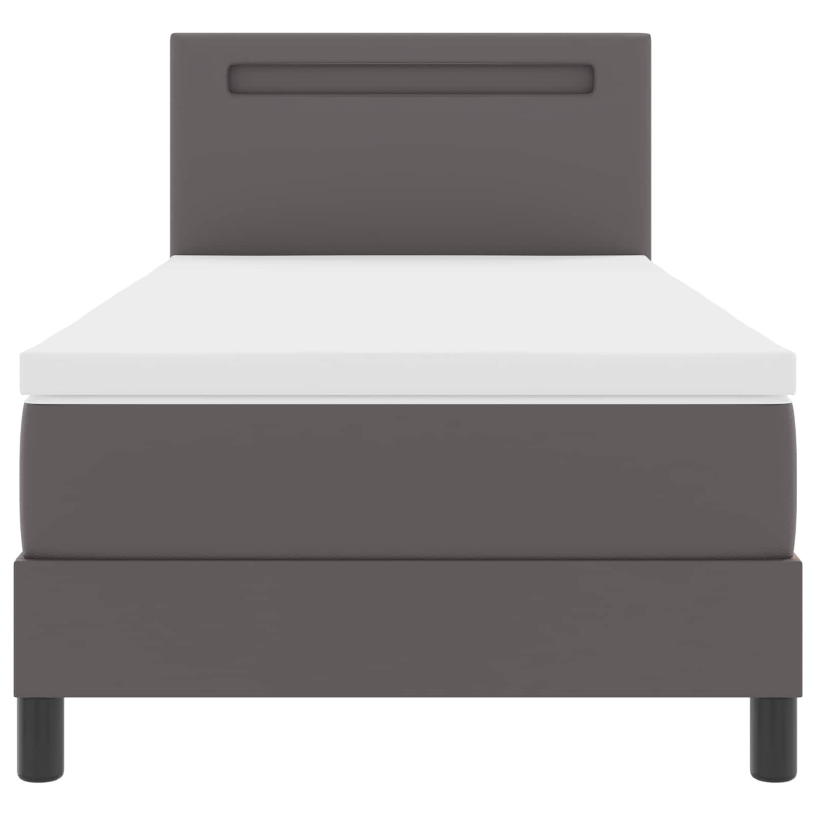 Lit à ressorts avec matelas Gris 90 x 190 cm Simili cuir - XIOS