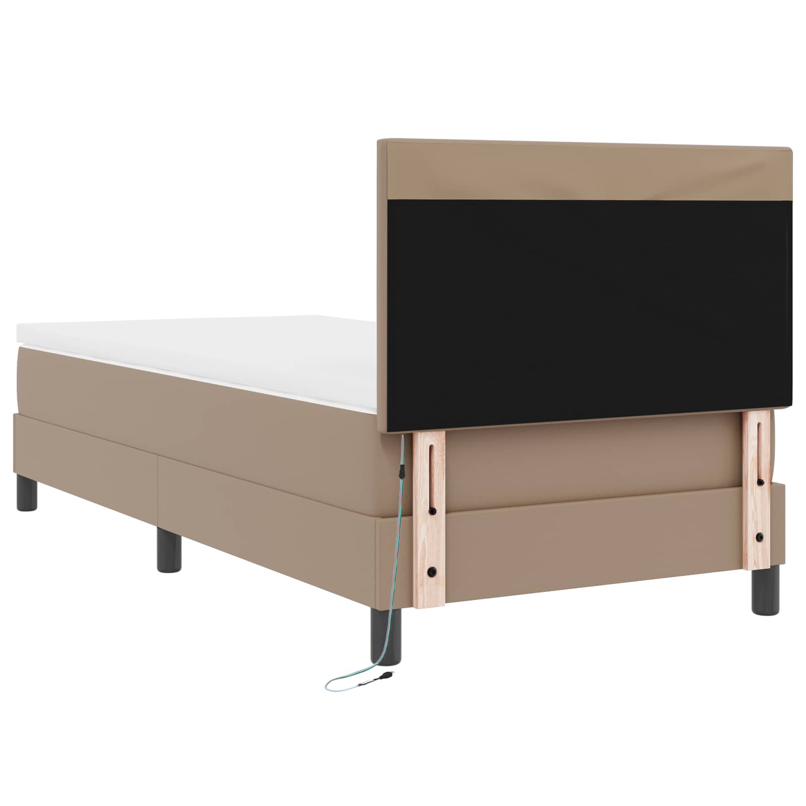 Lit à ressorts avec matelas Cappuccino 90 x 190 cm Simili cuir - XIOS