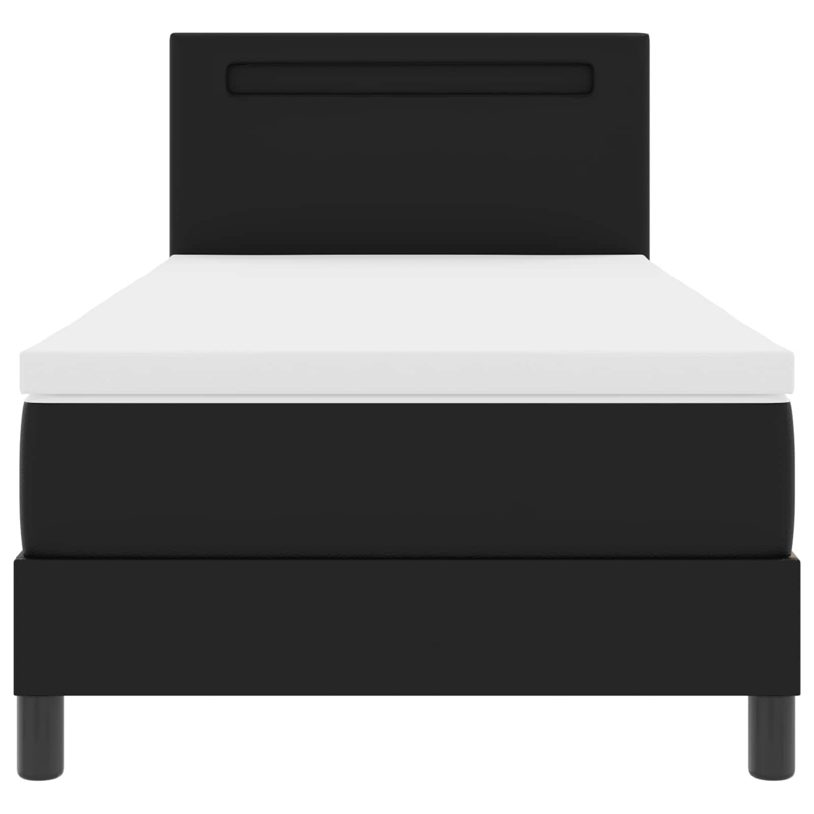 Lit à ressorts avec matelas Noir 90 x 200 cm Simili cuir - XIOS