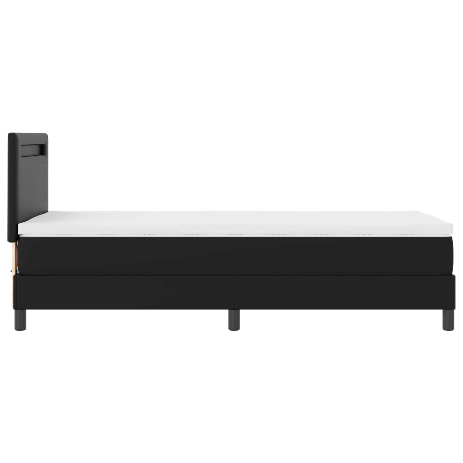 Lit à ressorts avec matelas Noir 90 x 200 cm Simili cuir - XIOS