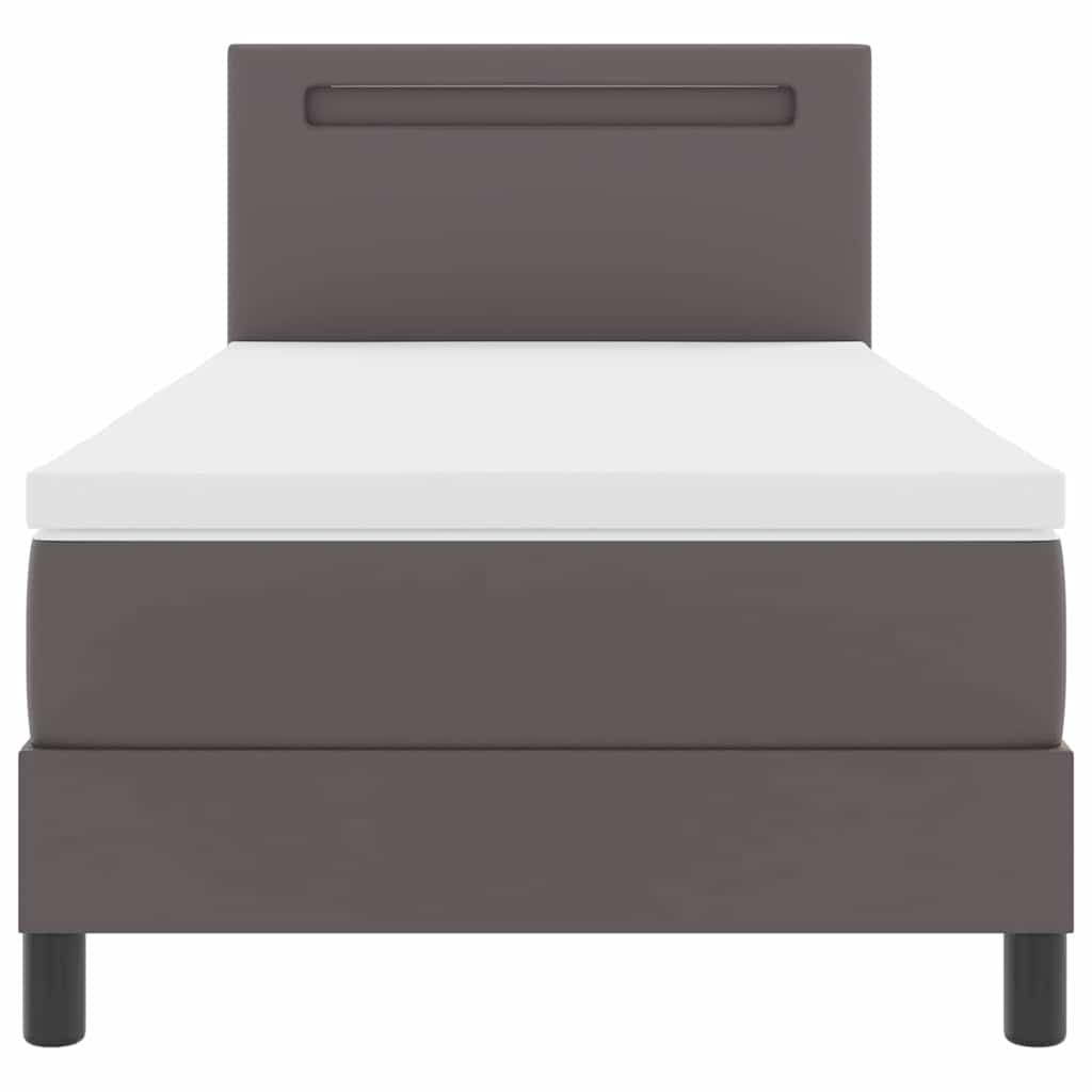 Cadre de lit avec matelas Gris 90 x 200 cm Faux cuir - XIOS