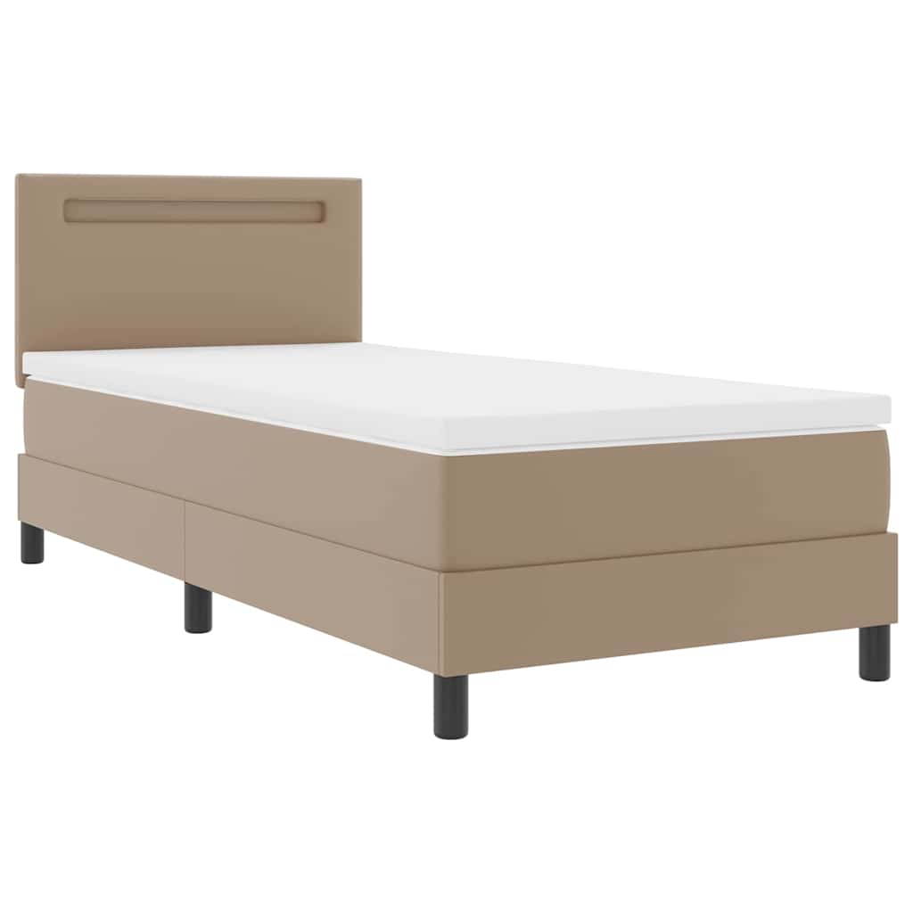 Cadre de lit avec matelas Cappuccino 90 x 200 cm Faux cuir - XIOS