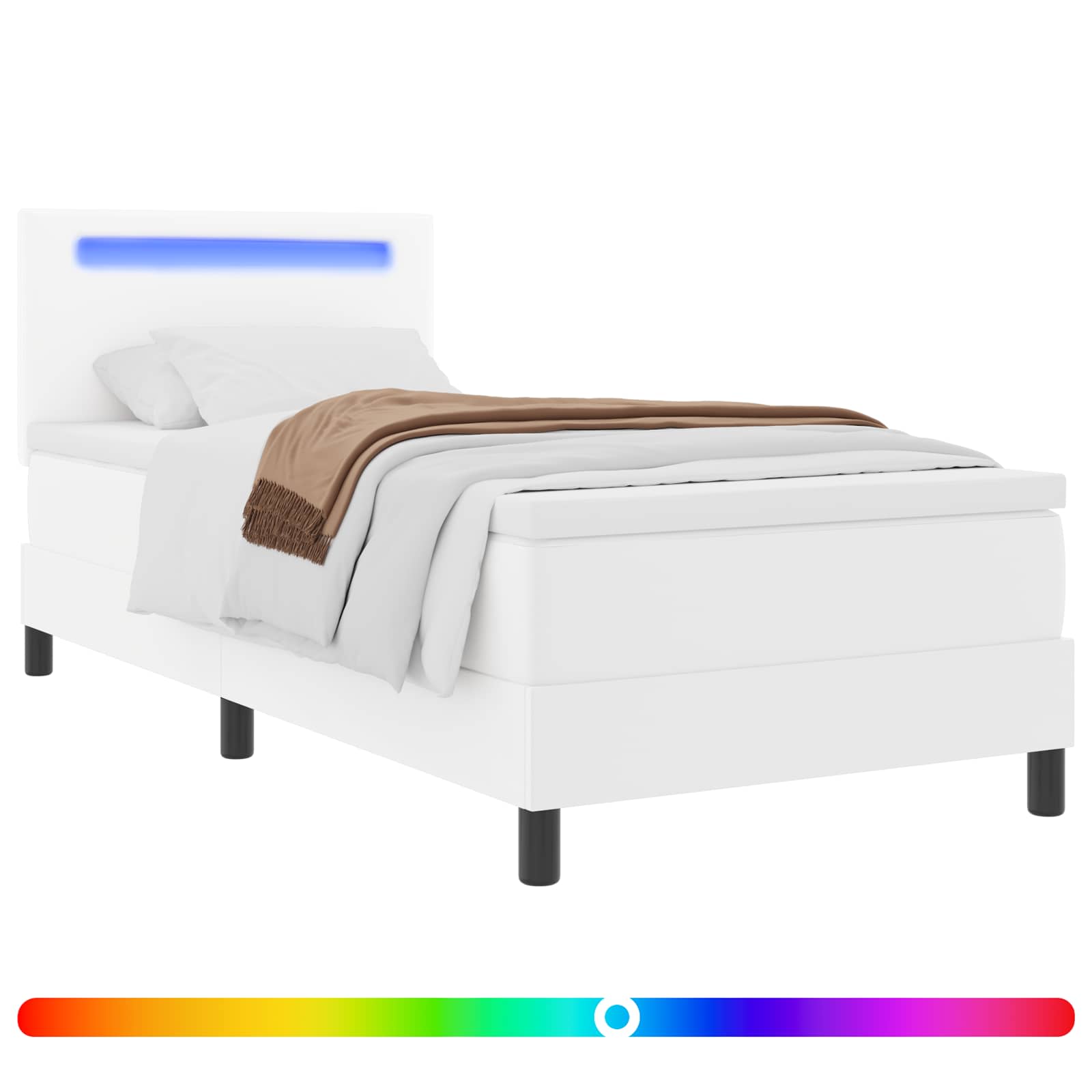 Lit à ressorts avec matelas Blanc 100 x 200 cm Simili cuir - XIOS
