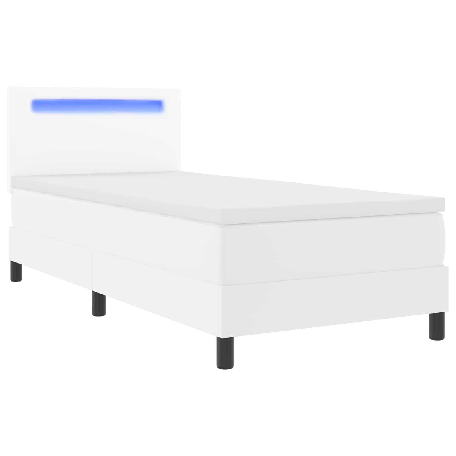 Lit à ressorts avec matelas Blanc 100 x 200 cm Simili cuir - XIOS