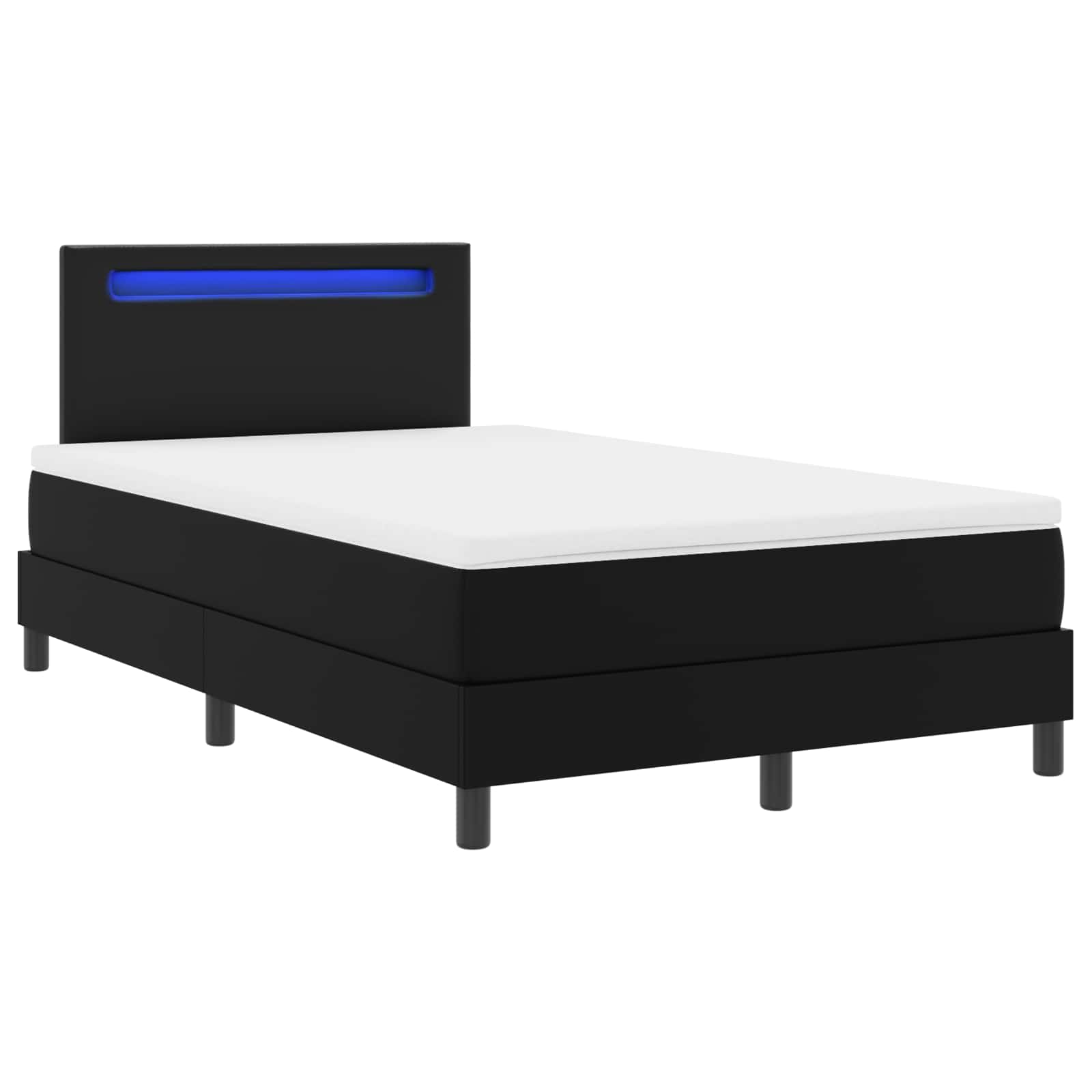 Lit à ressorts avec matelas Noir 120 x 190 cm Simili cuir - XIOS