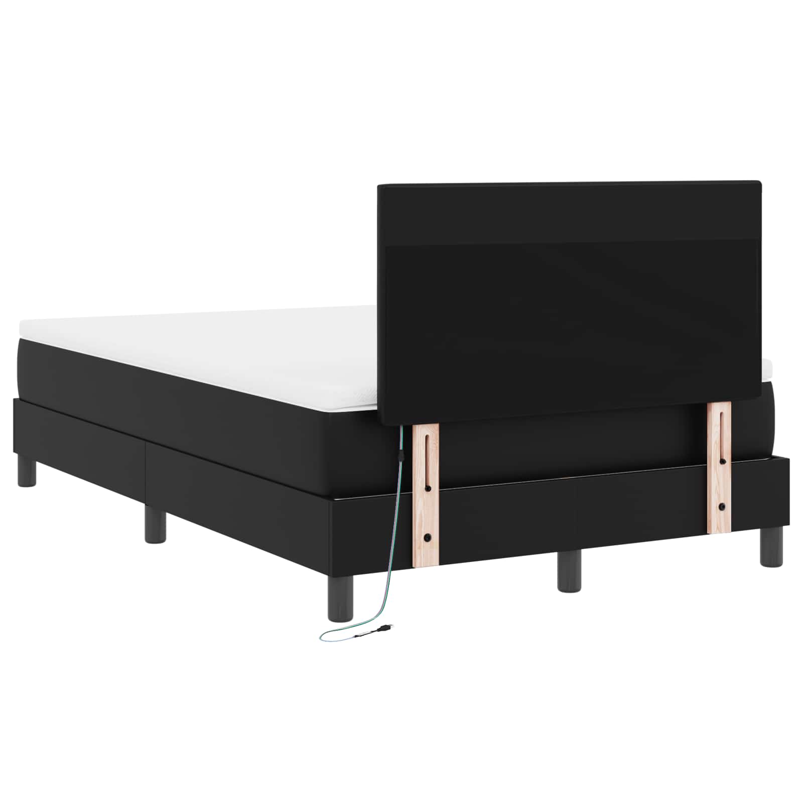Lit à ressorts avec matelas Noir 120 x 190 cm Simili cuir - XIOS