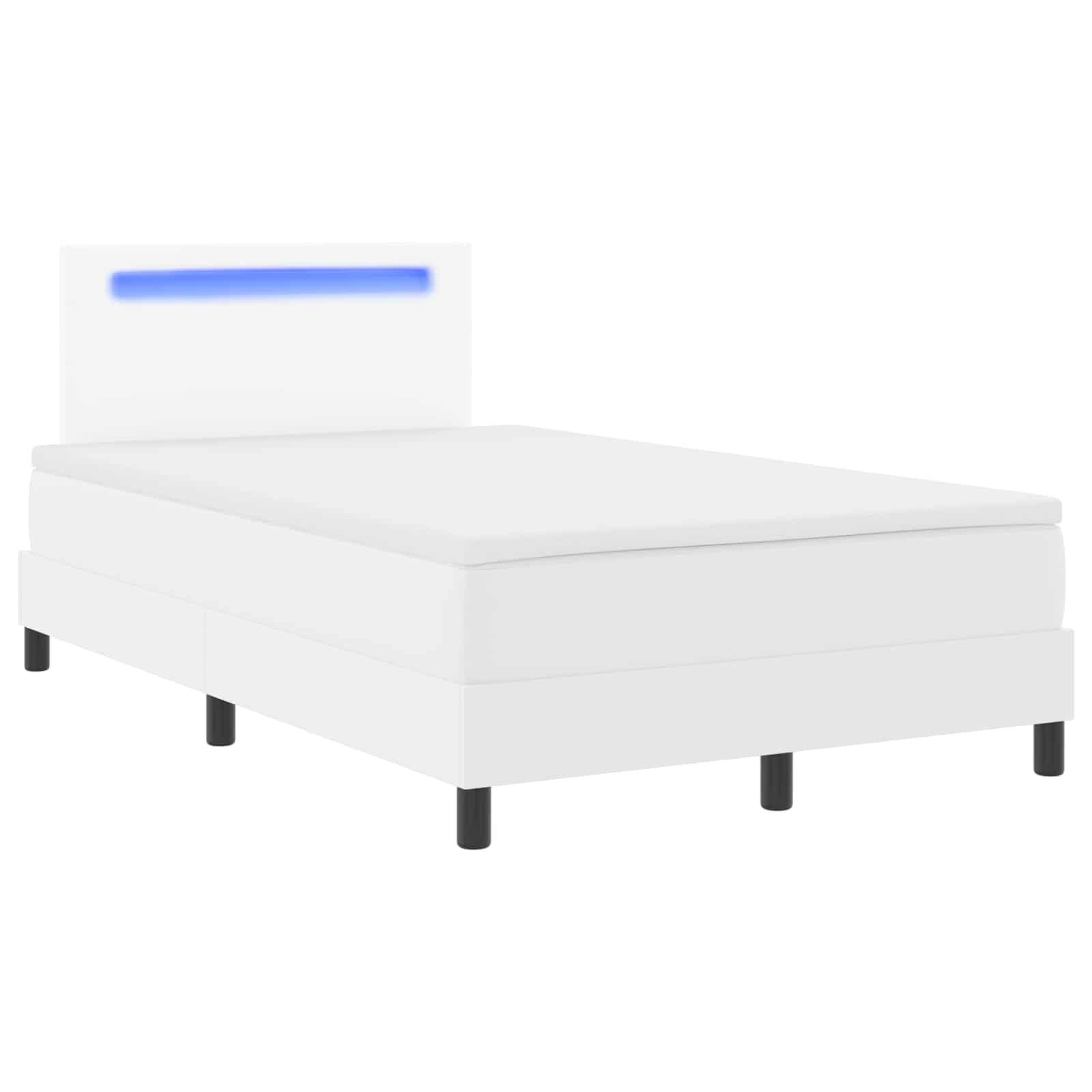 Lit à ressorts avec bandes LED Blanc 120 x 190 cm Simili cuir - XIOS