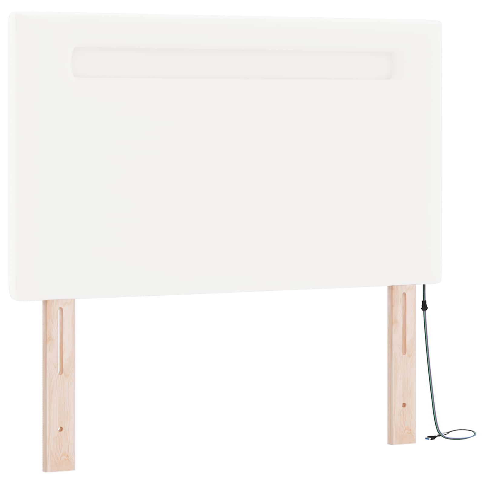 Lit à ressorts avec bandes LED Blanc 120 x 190 cm Simili cuir - XIOS