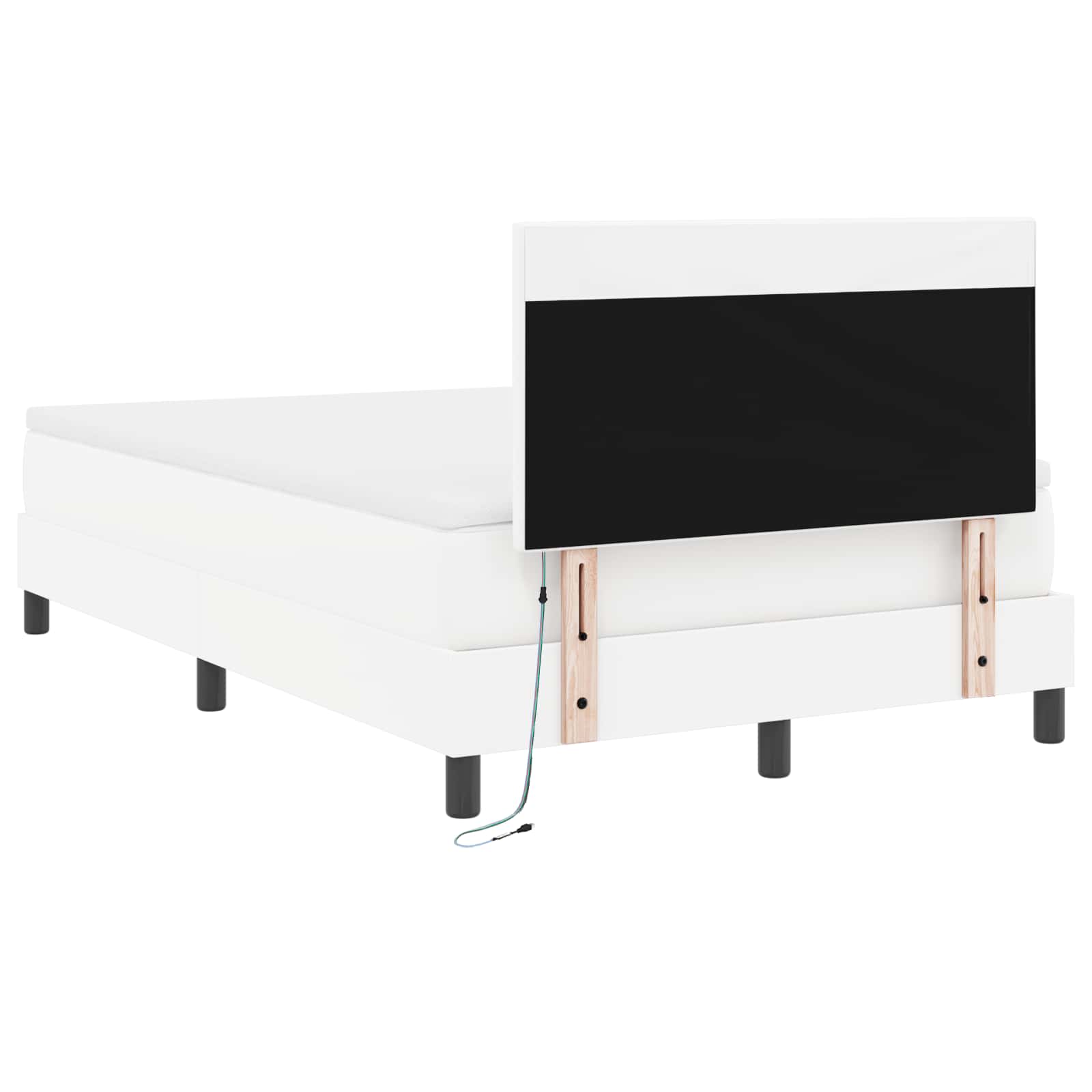 Lit à ressorts avec bandes LED Blanc 120 x 190 cm Simili cuir - XIOS