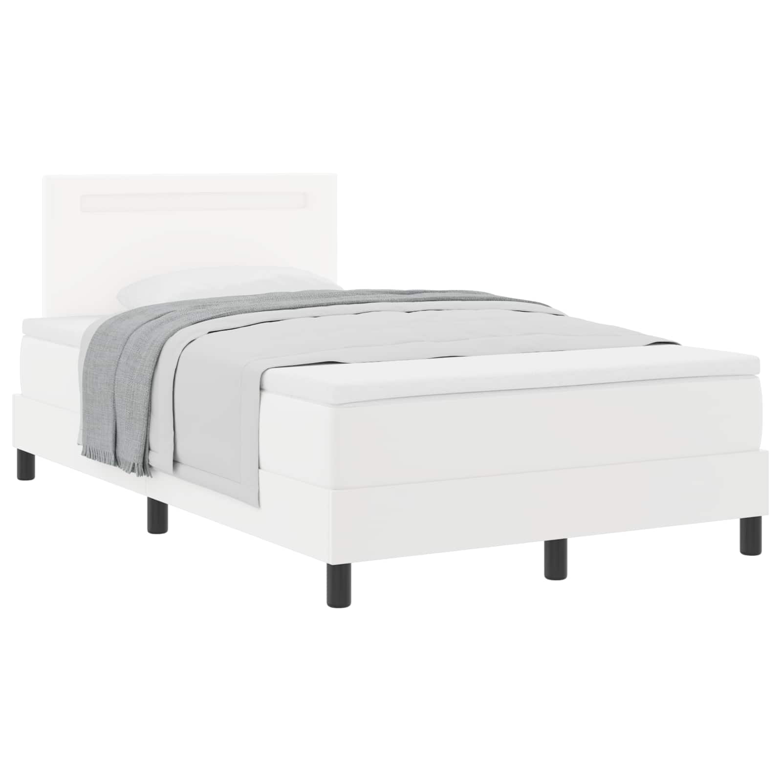 Lit à ressorts avec bandes LED Blanc 120 x 190 cm Simili cuir - XIOS