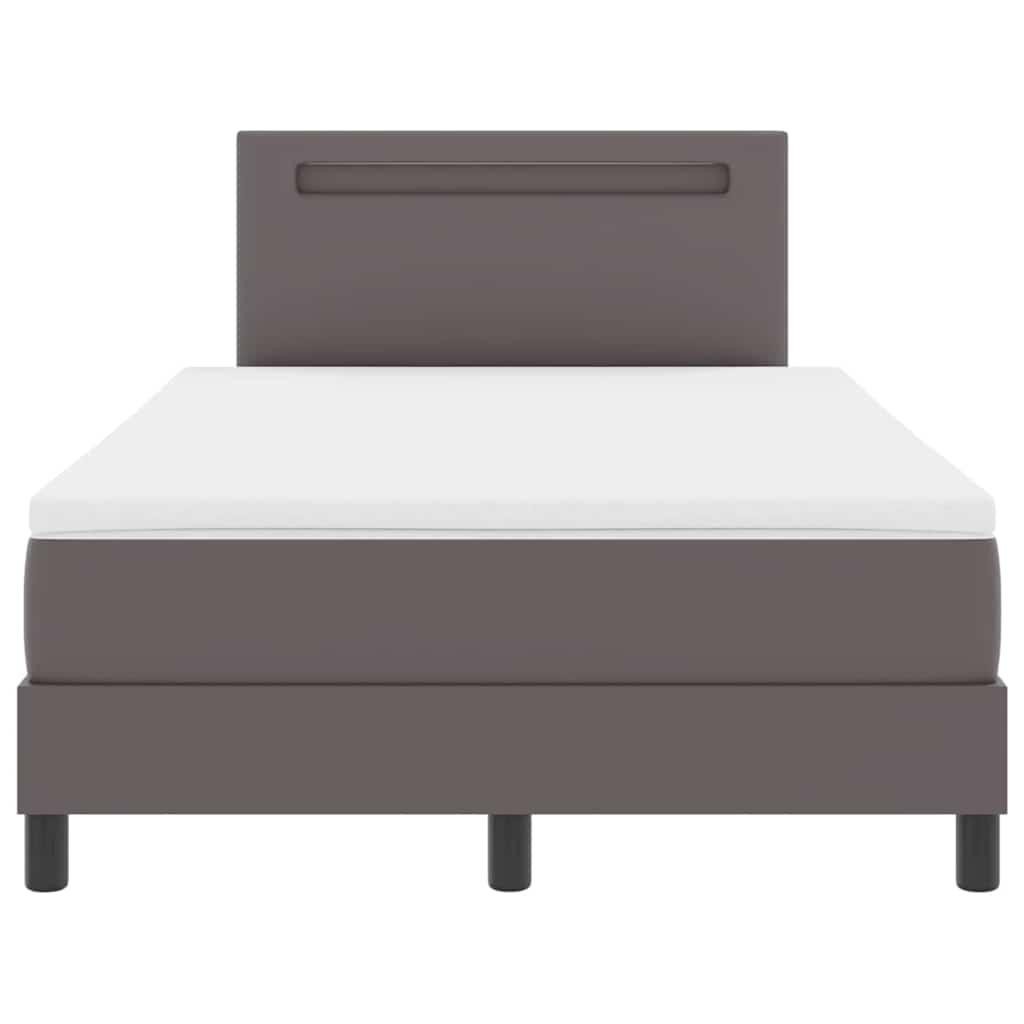 Cadre de lit avec matelas Gris 120 x 190 cm Faux cuir - XIOS