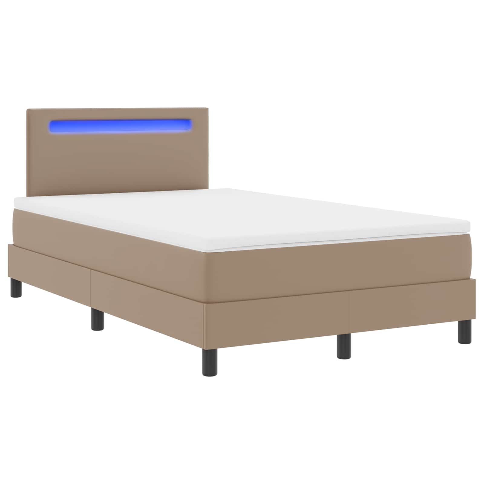 Lit à ressorts avec matelas Cappuccino 120 x 190 cm Simili cuir - XIOS