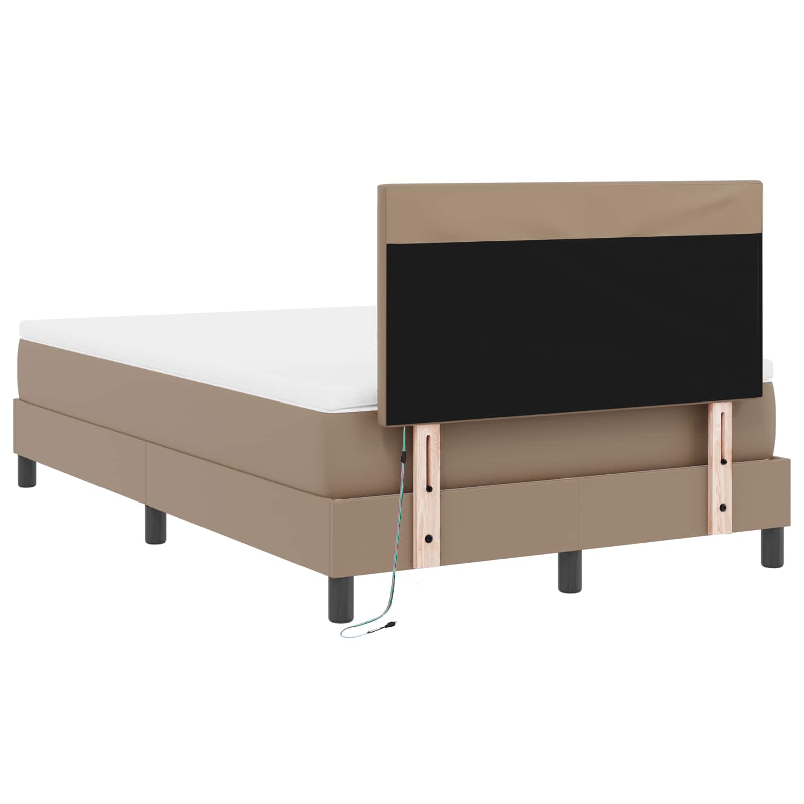 Lit à ressorts avec matelas Cappuccino 120 x 190 cm Simili cuir - XIOS