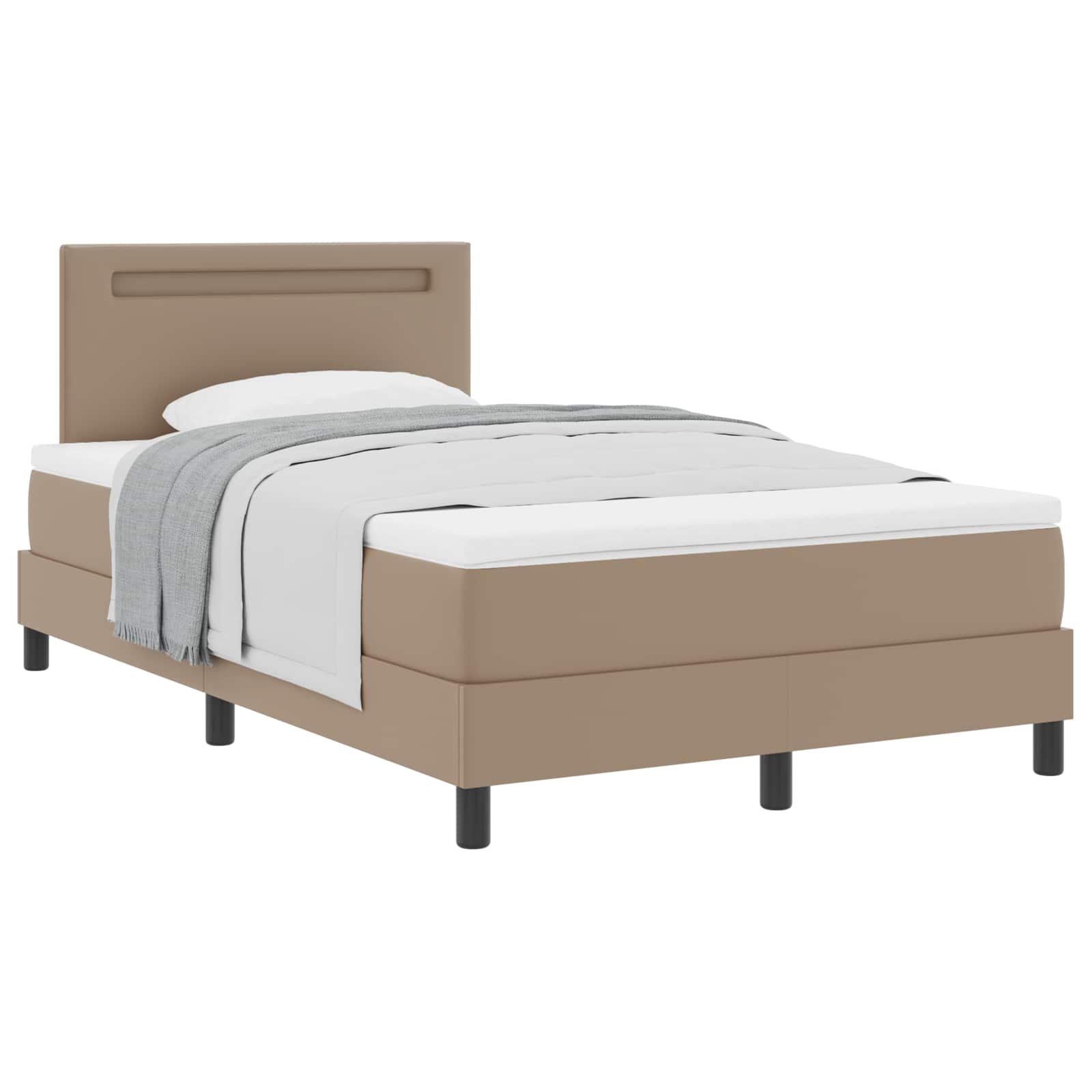 Lit à ressorts avec matelas Cappuccino 120 x 190 cm Simili cuir - XIOS