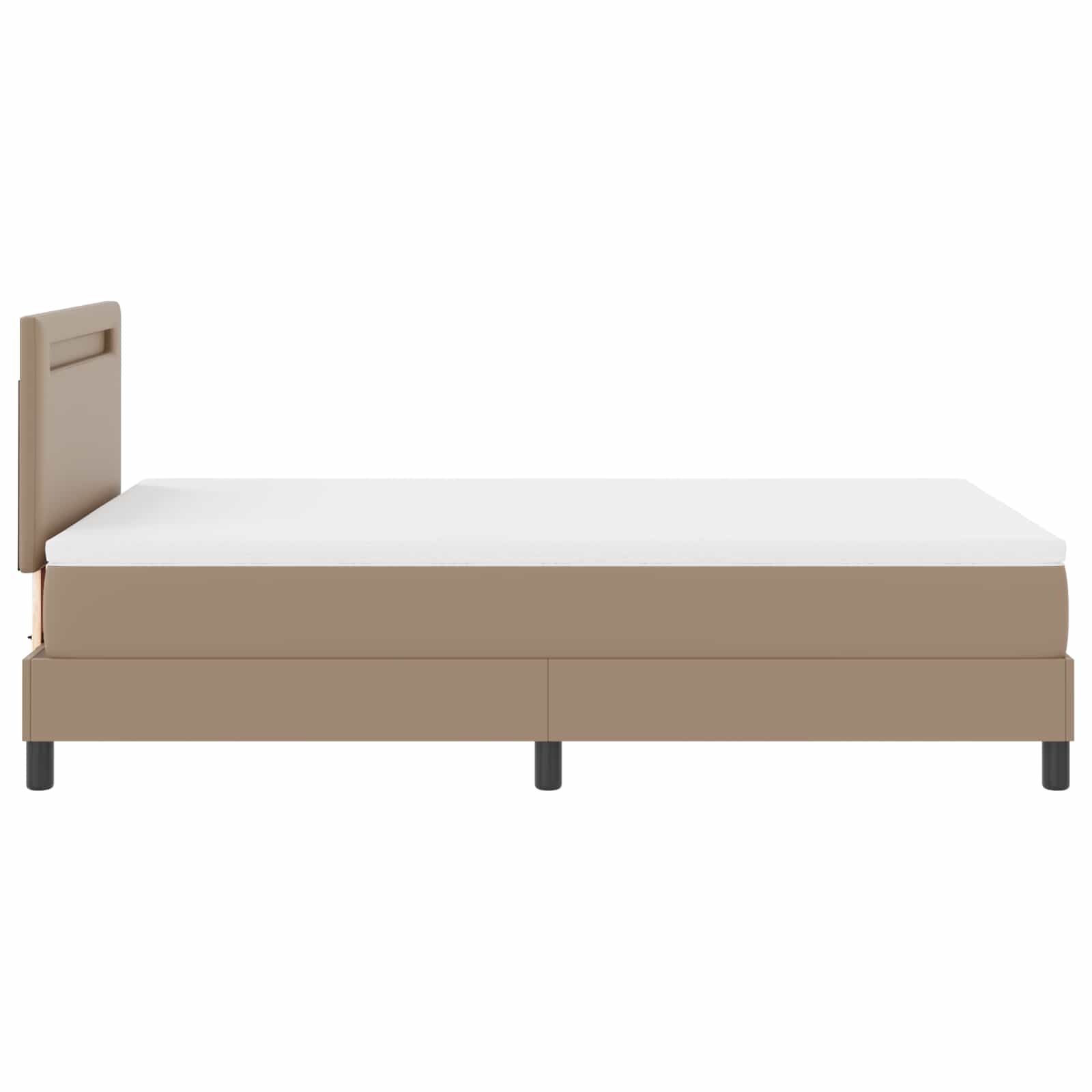 Lit à ressorts avec matelas Cappuccino 120 x 190 cm Simili cuir - XIOS