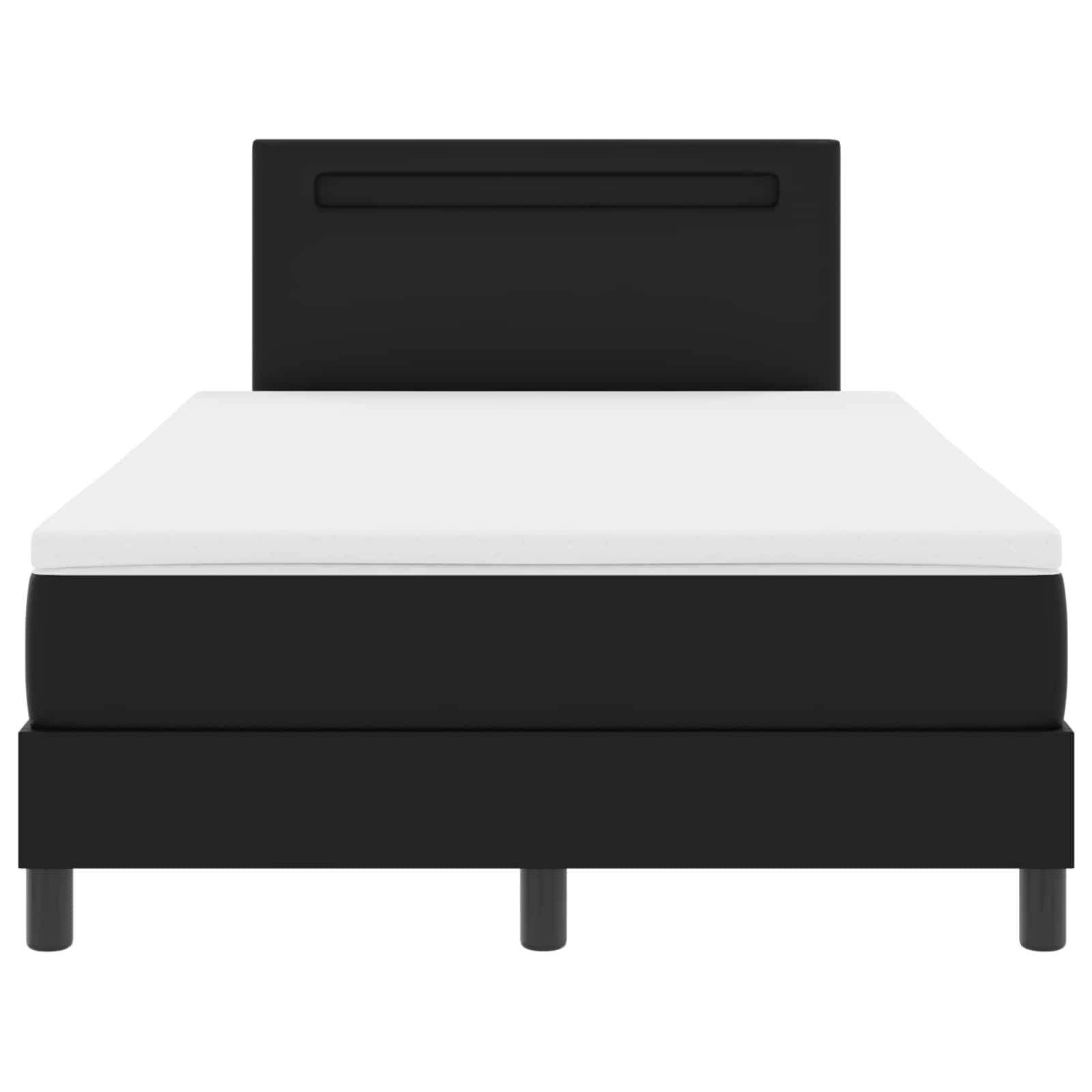 Lit à ressorts avec matelas Noir 120 x 200 cm Simili cuir - XIOS