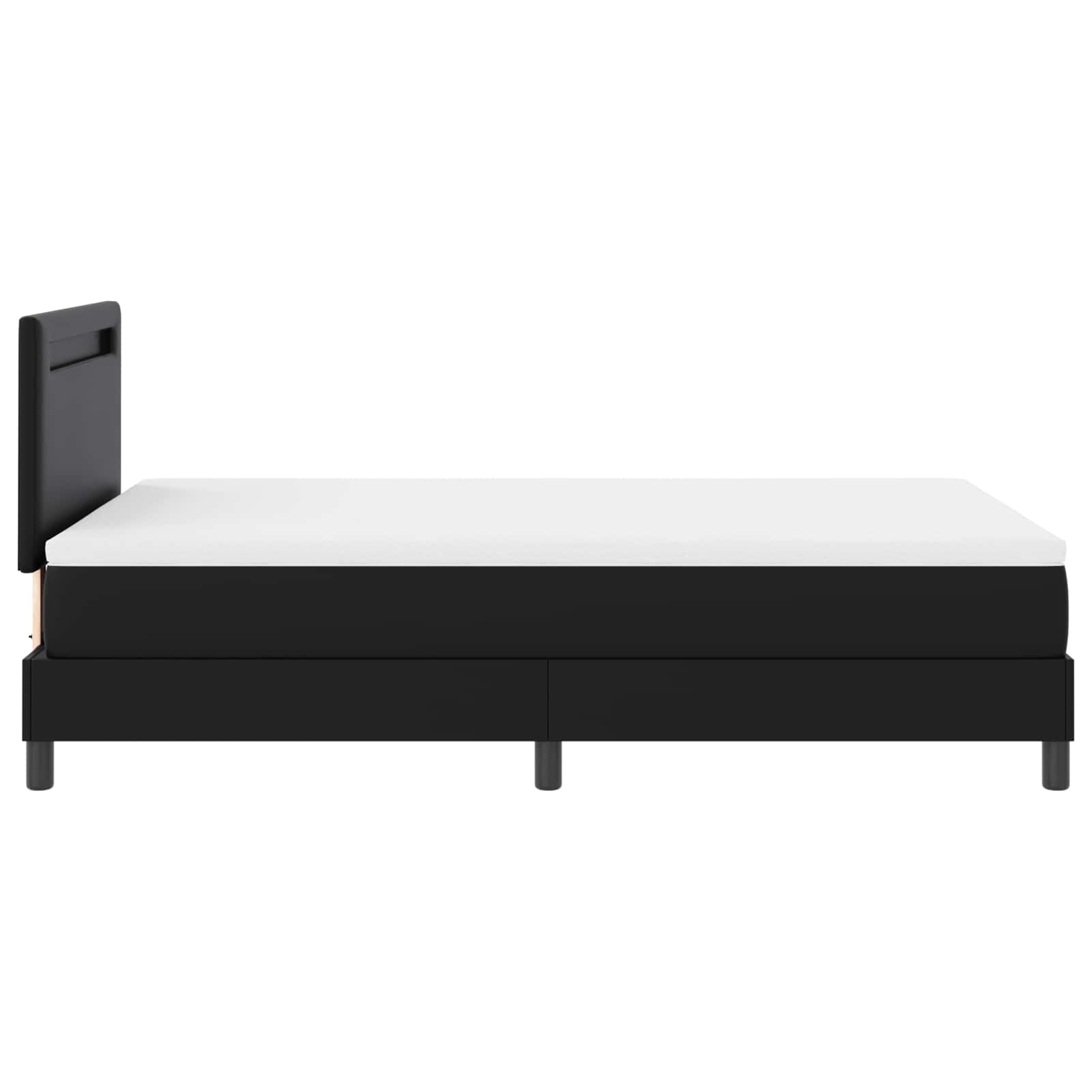 Lit à ressorts avec matelas Noir 120 x 200 cm Simili cuir - XIOS