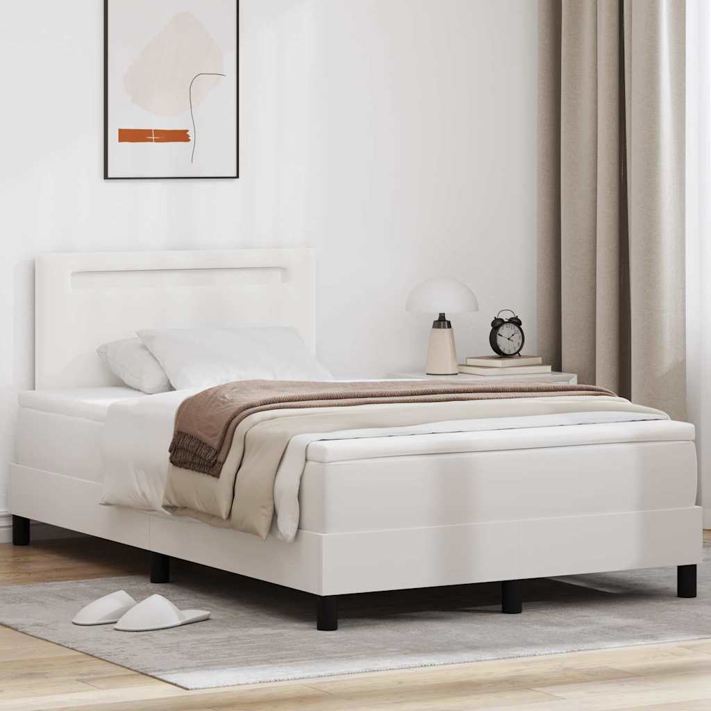 Cadre de lit avec matelas Blanc 120 x 200 cm Faux cuir - XIOS