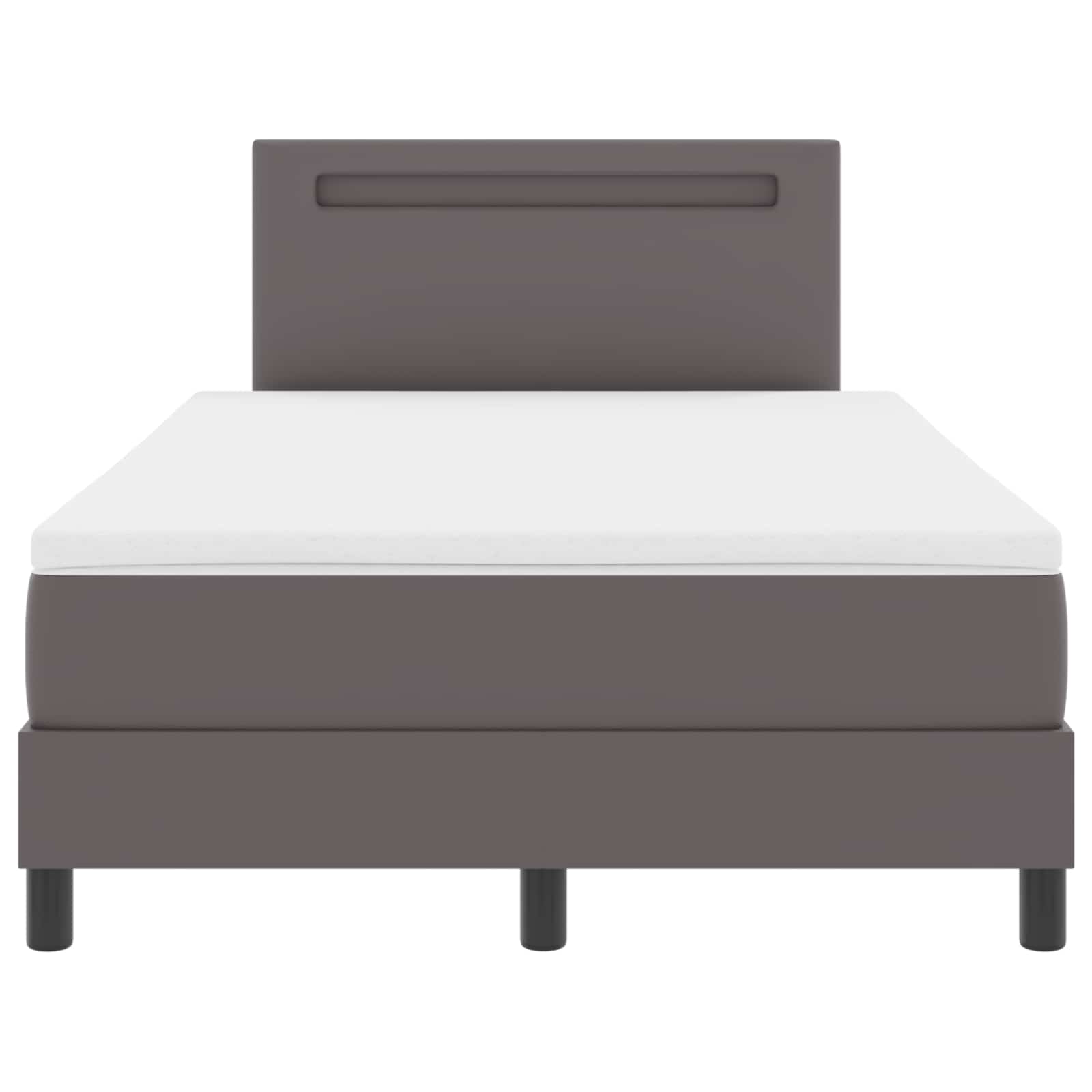 Lit à ressorts avec matelas Gris 120 x 200 cm Simili cuir