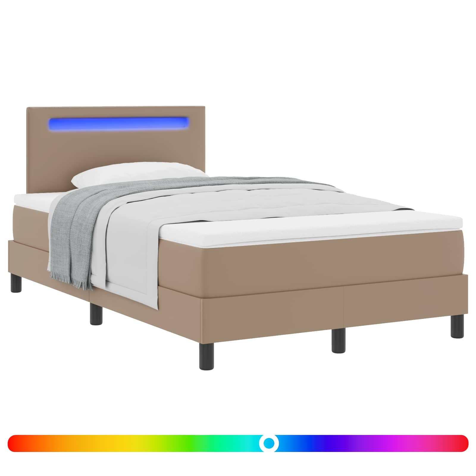Lit à ressorts avec matelas Cappuccino 120 x 200 cm Simili cuir - XIOS
