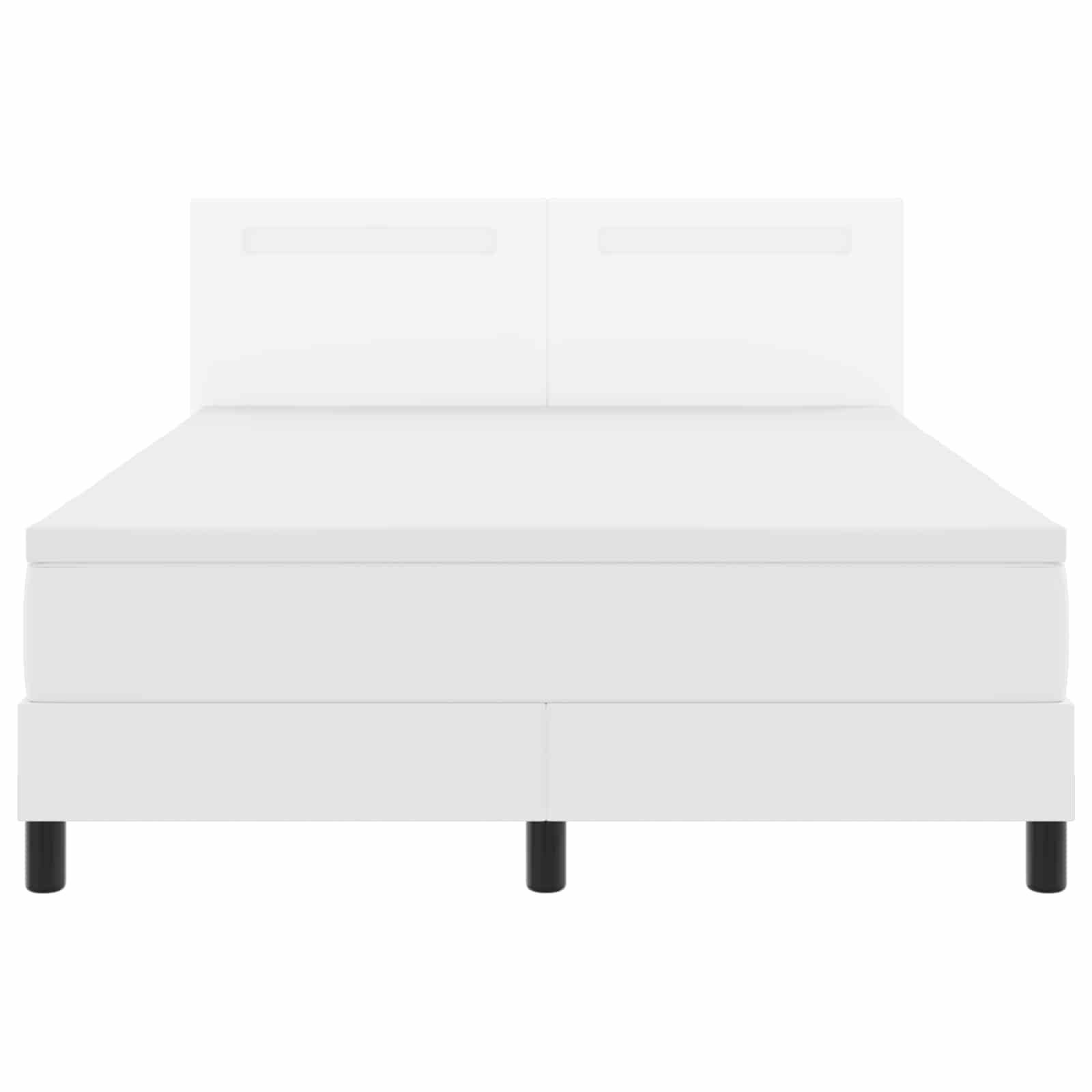 Lit à ressorts avec matelas Blanc 140 x 190 cm Simili cuir