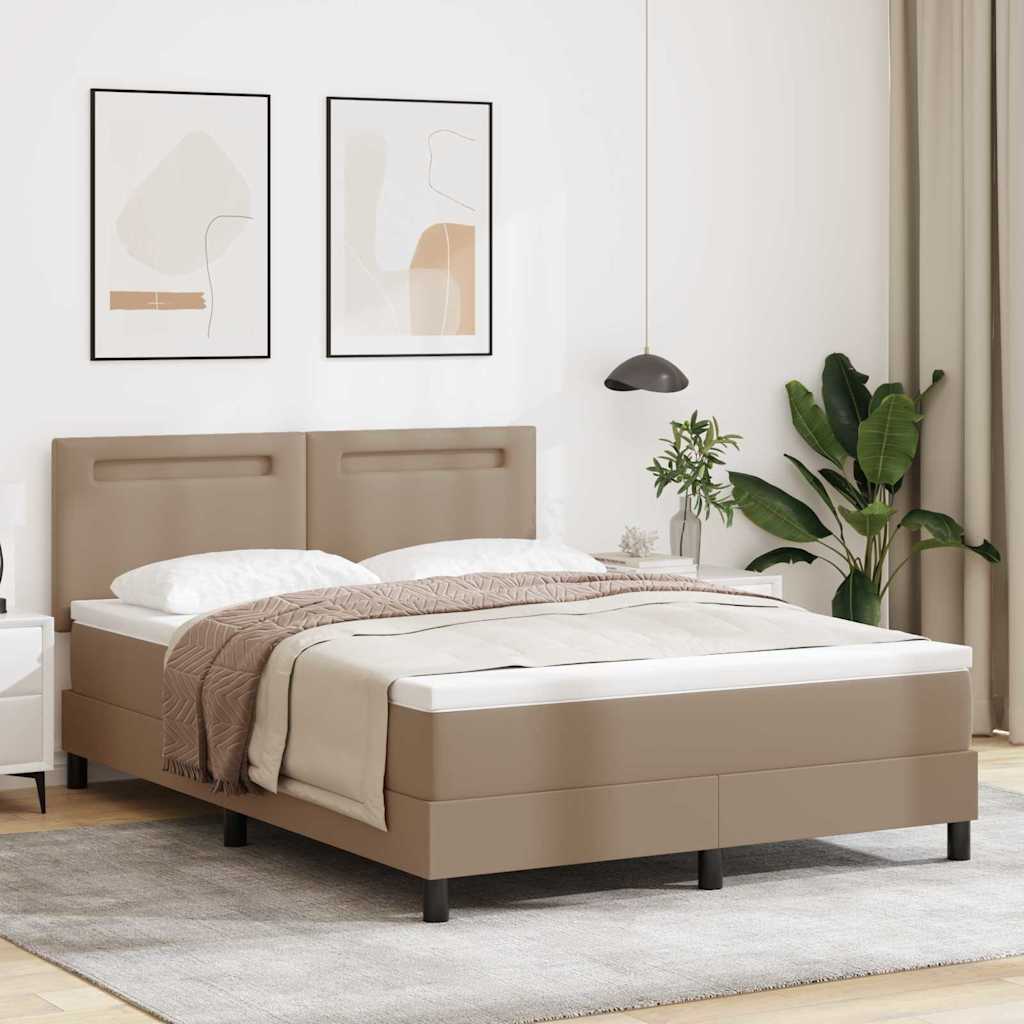 Cadre de Lit avec Matelas Cappuccino 140 x 190 cm Faux cuir - XIOS