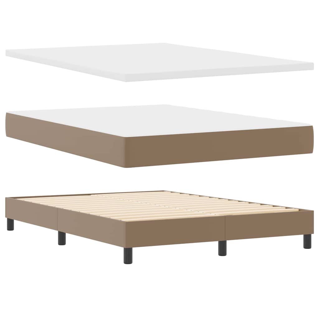 Cadre de Lit avec Matelas Cappuccino 140 x 190 cm Faux cuir - XIOS
