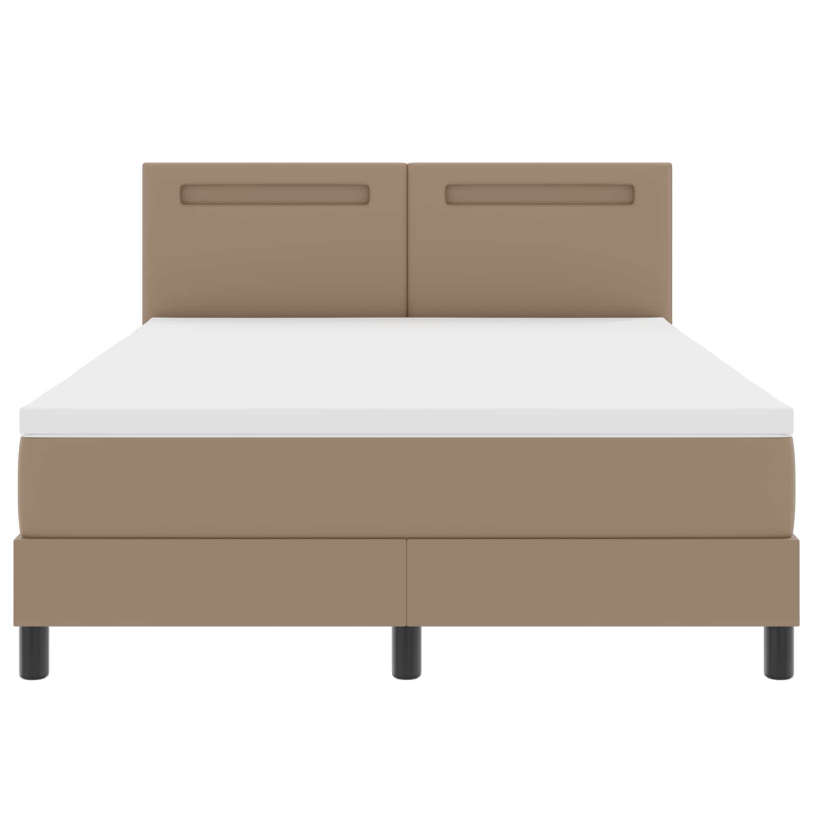 Lit à ressorts avec matelas Cappuccino 140 x 190 cm Simili cuir
